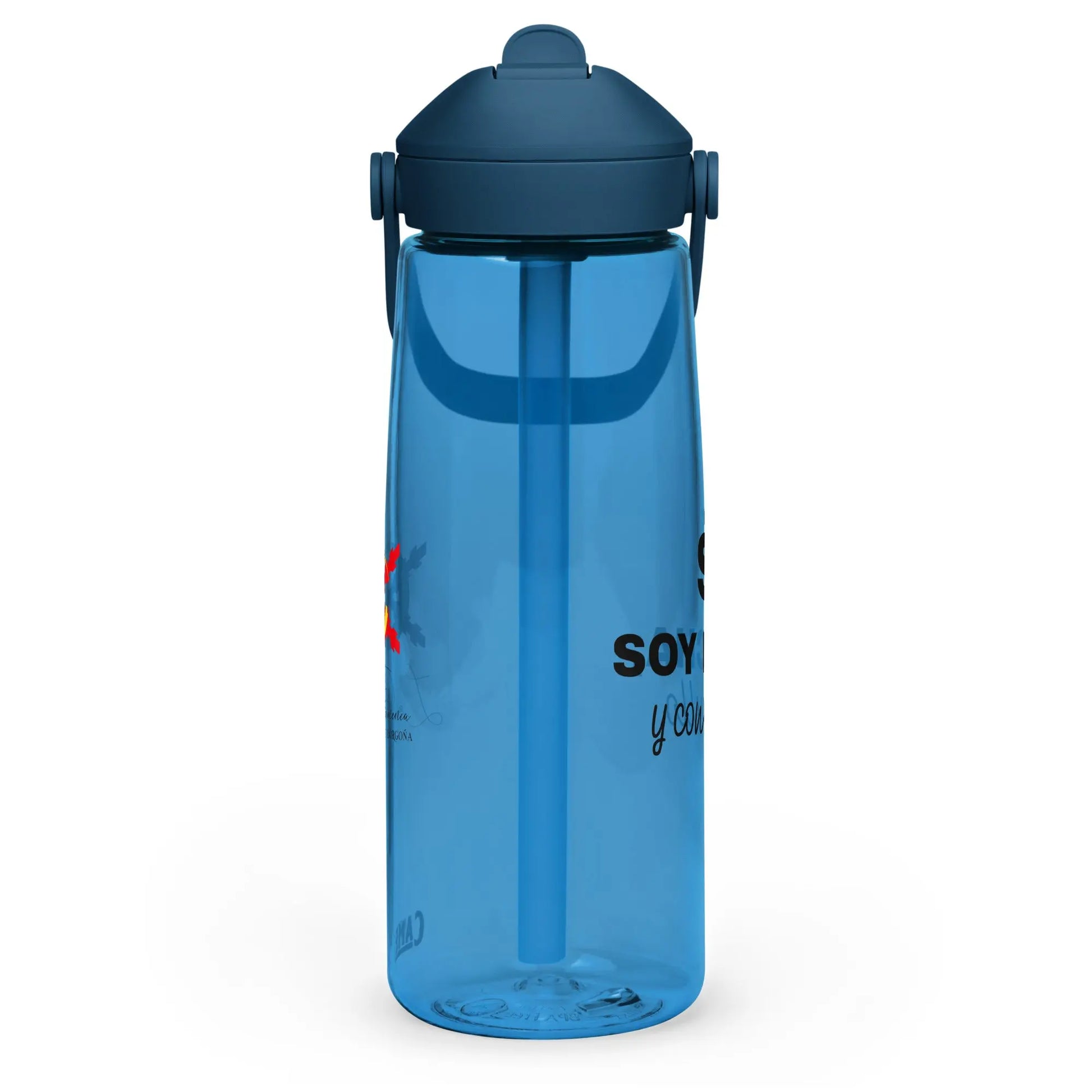 Comprar Botella de agua con tapa y pajita abatible "SÍ, Soy Facha, y con orgullo" La Flamenca de Borgoña Bandera España