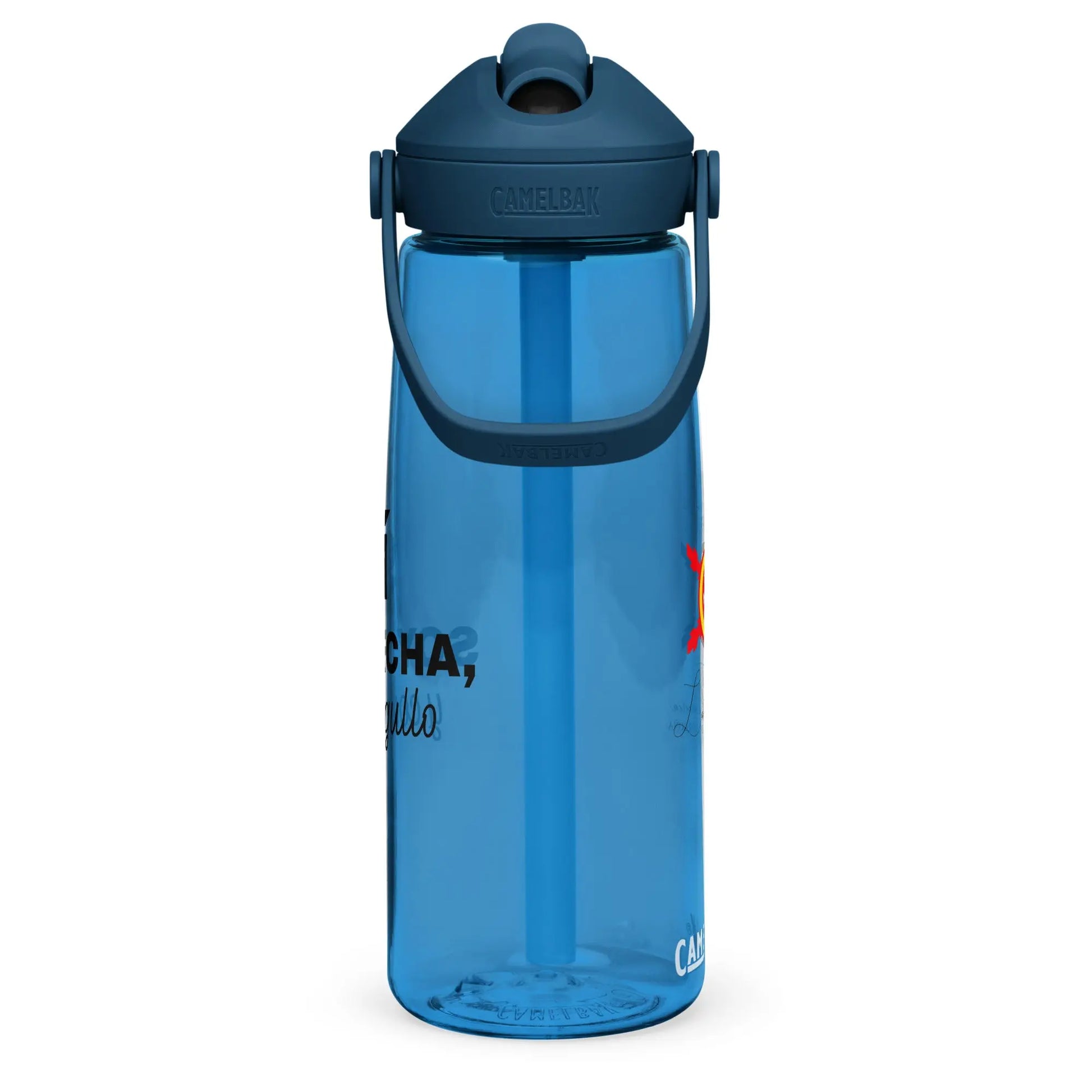 Comprar Botella de agua con tapa y pajita abatible "SÍ, Soy Facha, y con orgullo" La Flamenca de Borgoña Bandera España