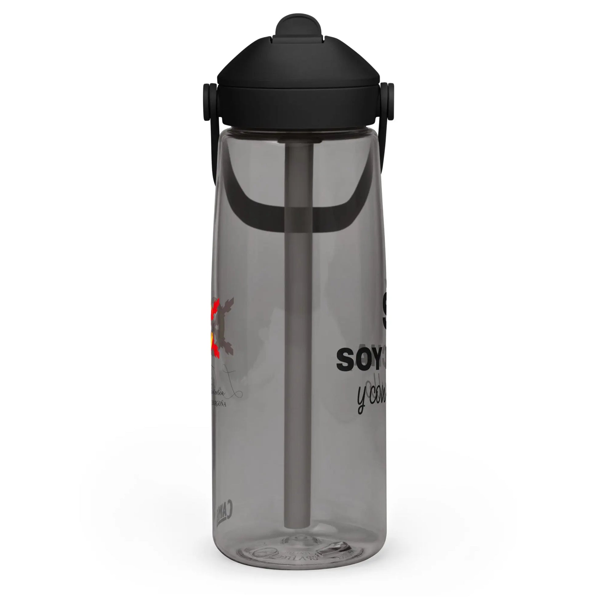 Comprar Botella de agua con tapa y pajita abatible "SÍ, Soy Facha, y con orgullo" La Flamenca de Borgoña Bandera España