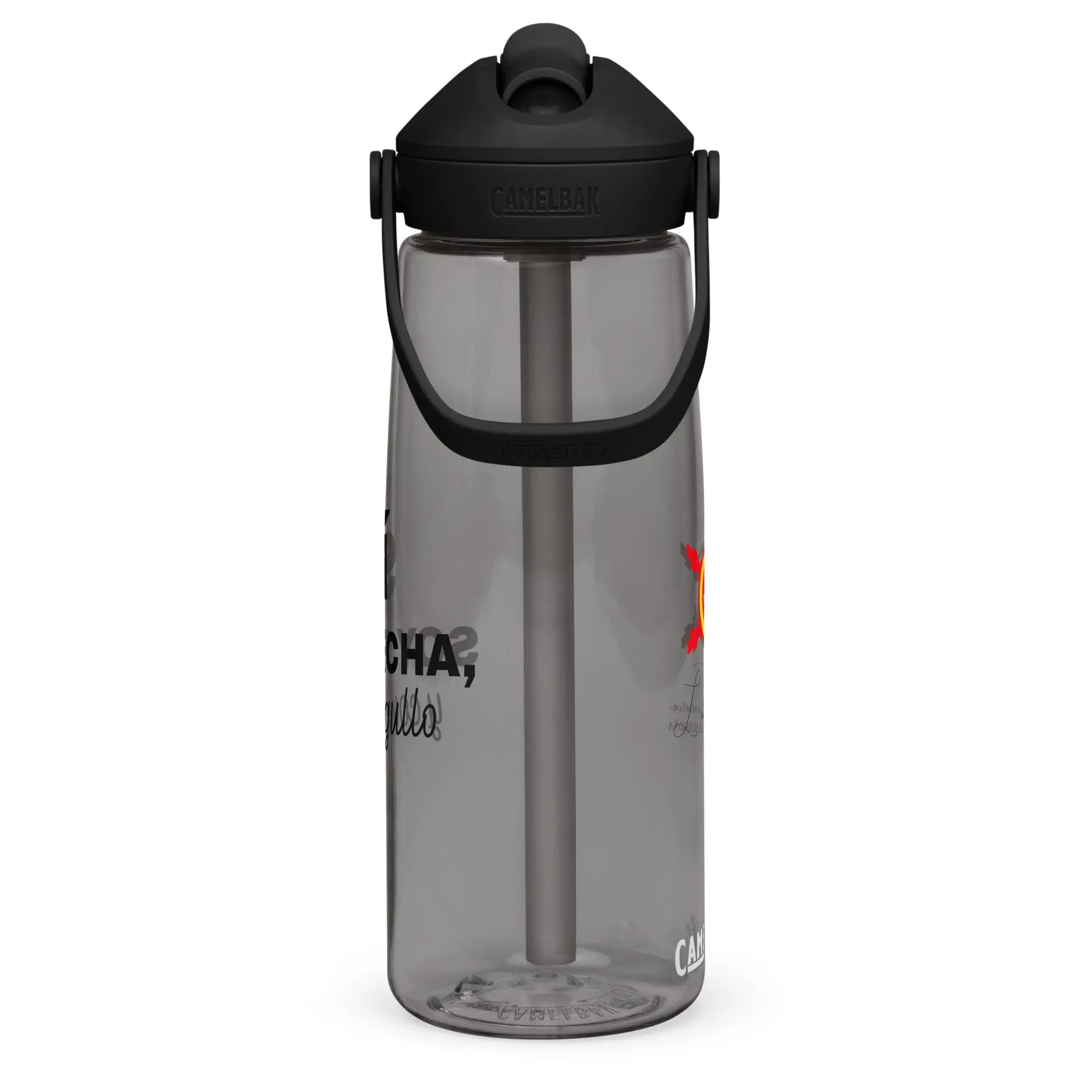 Comprar Botella de agua con tapa y pajita abatible "SÍ, Soy Facha, y con orgullo" La Flamenca de Borgoña Bandera España