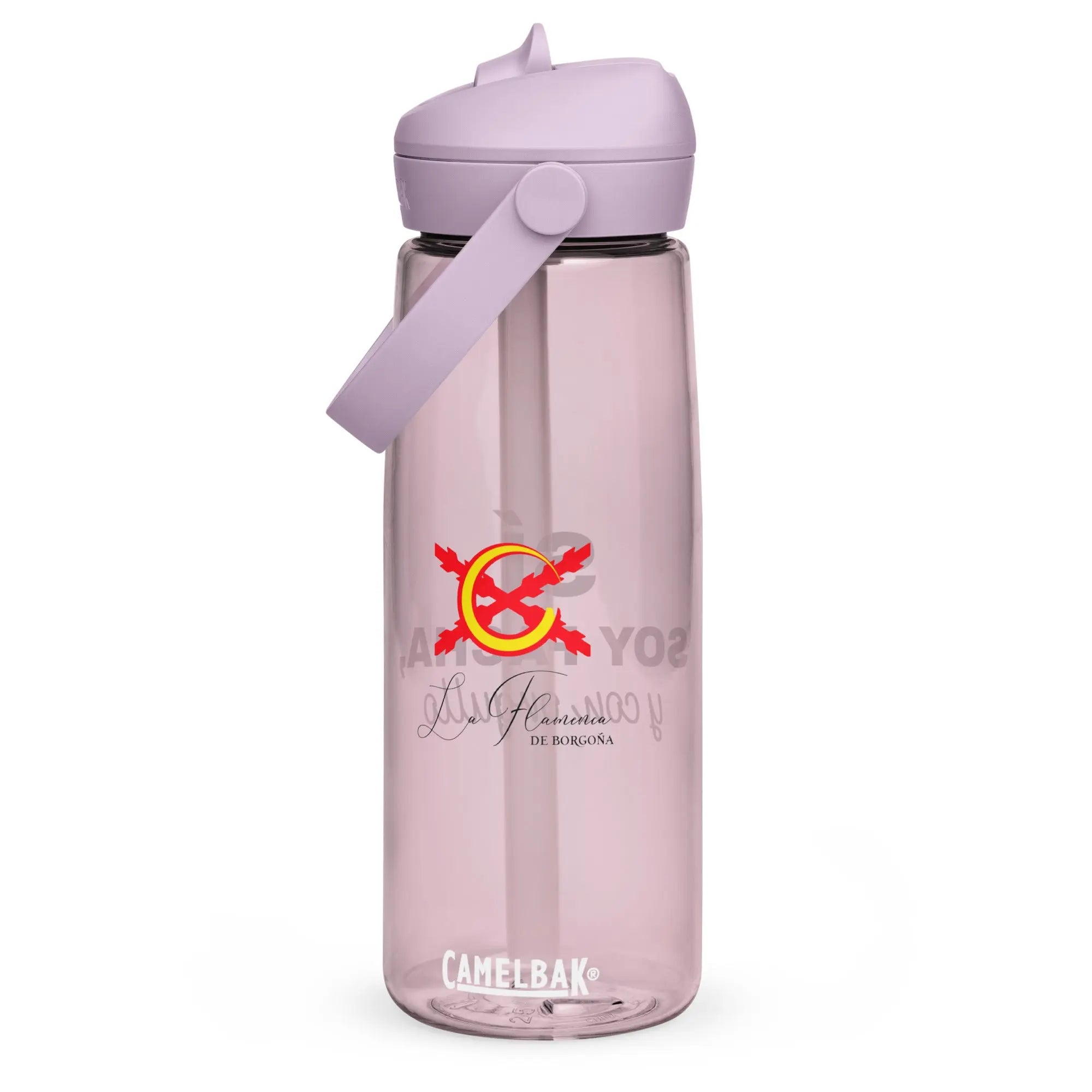 Comprar Botella de agua con tapa y pajita abatible "SÍ, Soy Facha, y con orgullo" La Flamenca de Borgoña Bandera España