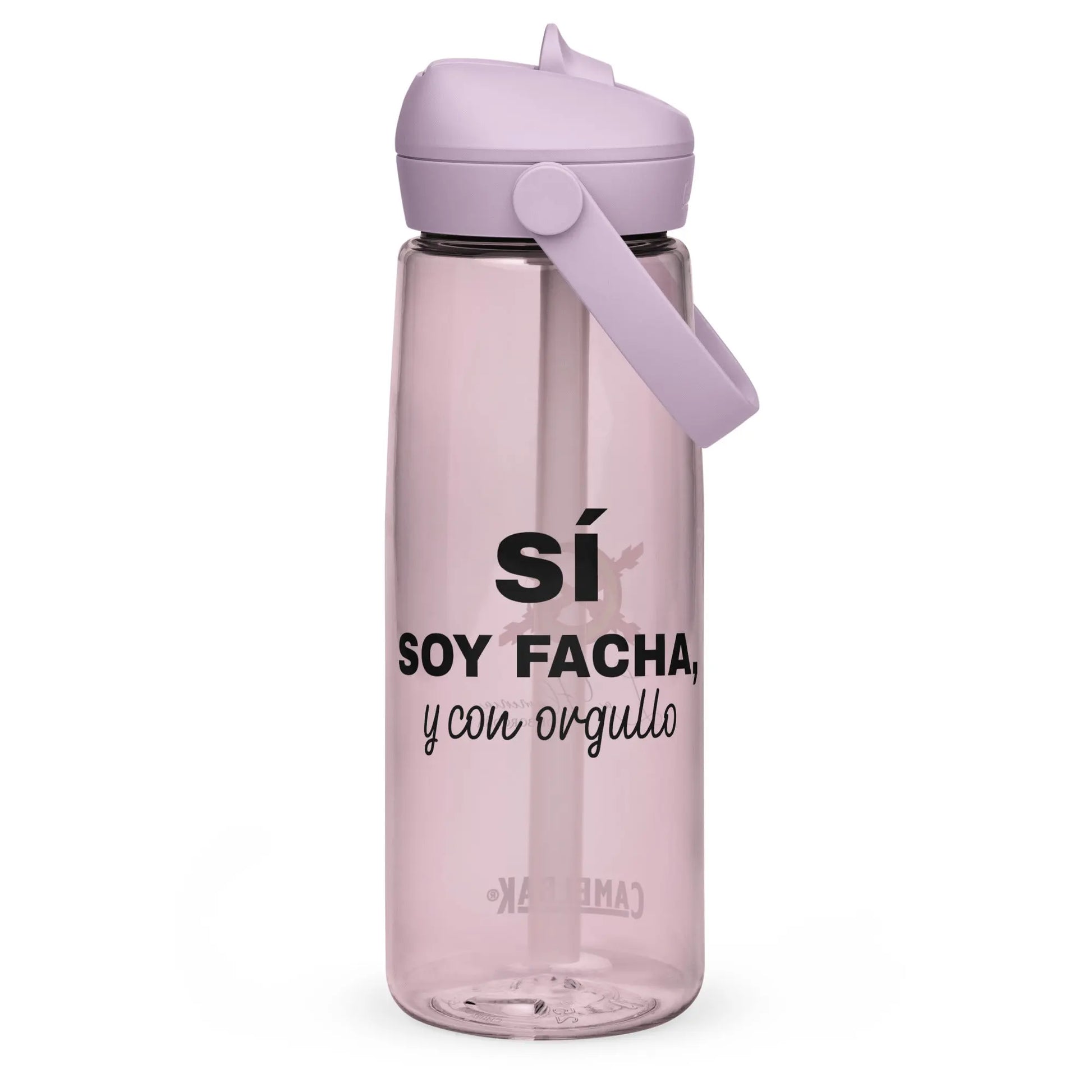Comprar Botella de agua con tapa y pajita abatible "SÍ, Soy Facha, y con orgullo" La Flamenca de Borgoña Bandera España