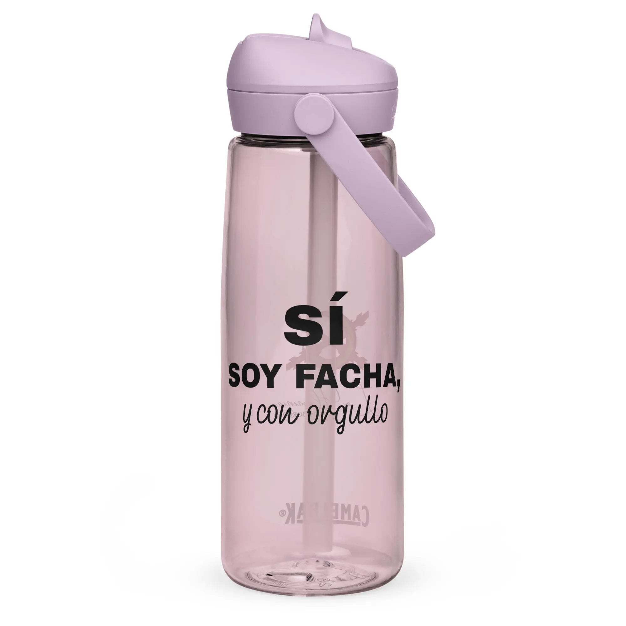 Comprar Botella de agua con tapa y pajita abatible "SÍ, Soy Facha, y con orgullo" La Flamenca de Borgoña Bandera España
