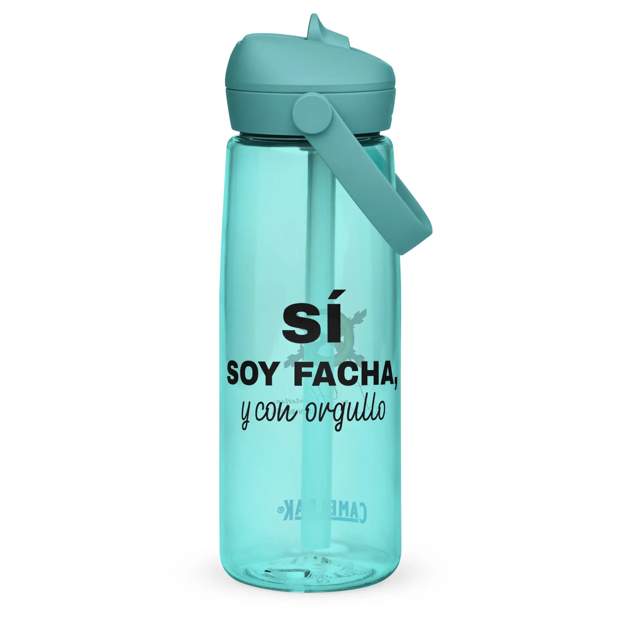 Comprar Botella de agua con tapa y pajita abatible "SÍ, Soy Facha, y con orgullo" La Flamenca de Borgoña Bandera España