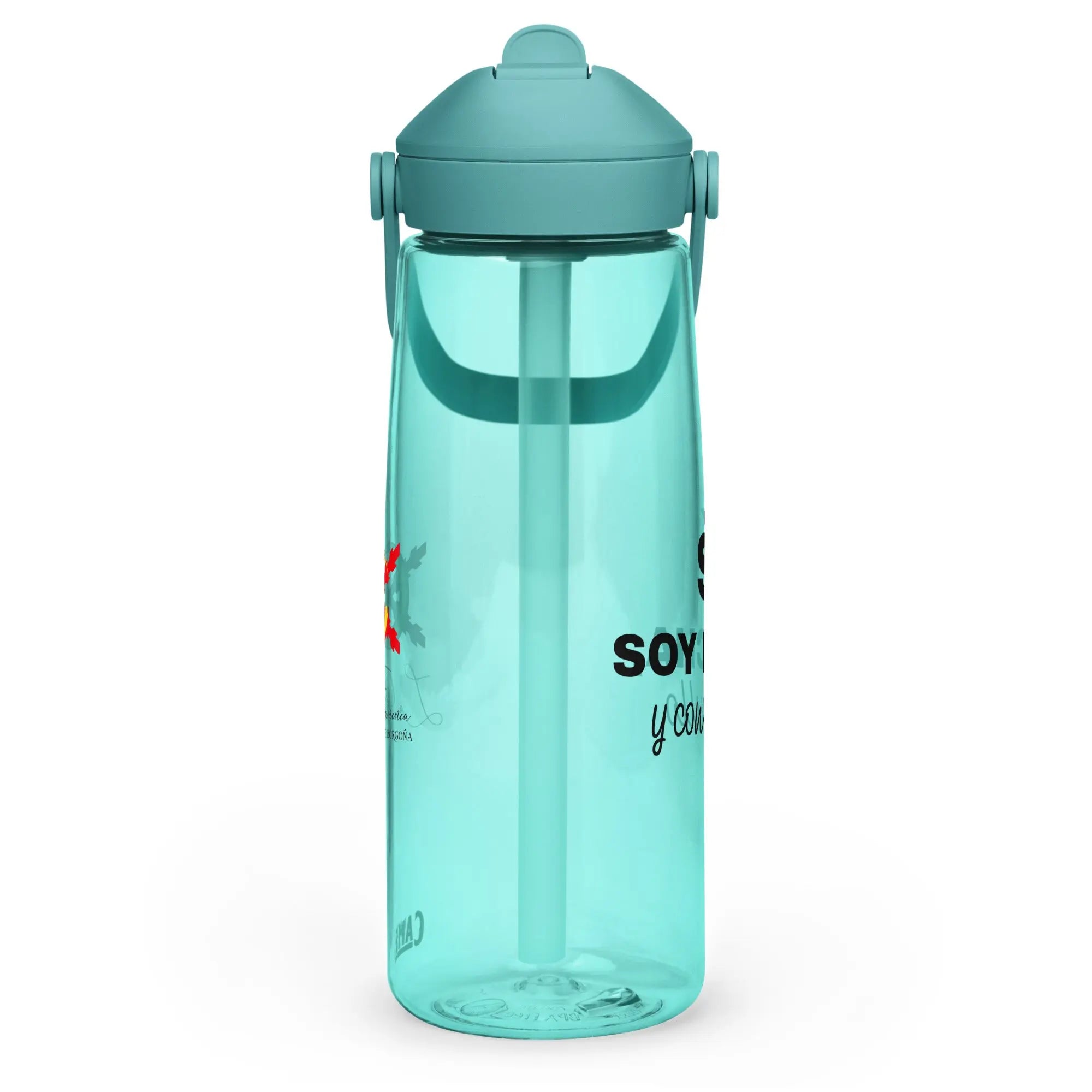 Comprar Botella de agua con tapa y pajita abatible "SÍ, Soy Facha, y con orgullo" La Flamenca de Borgoña Bandera España