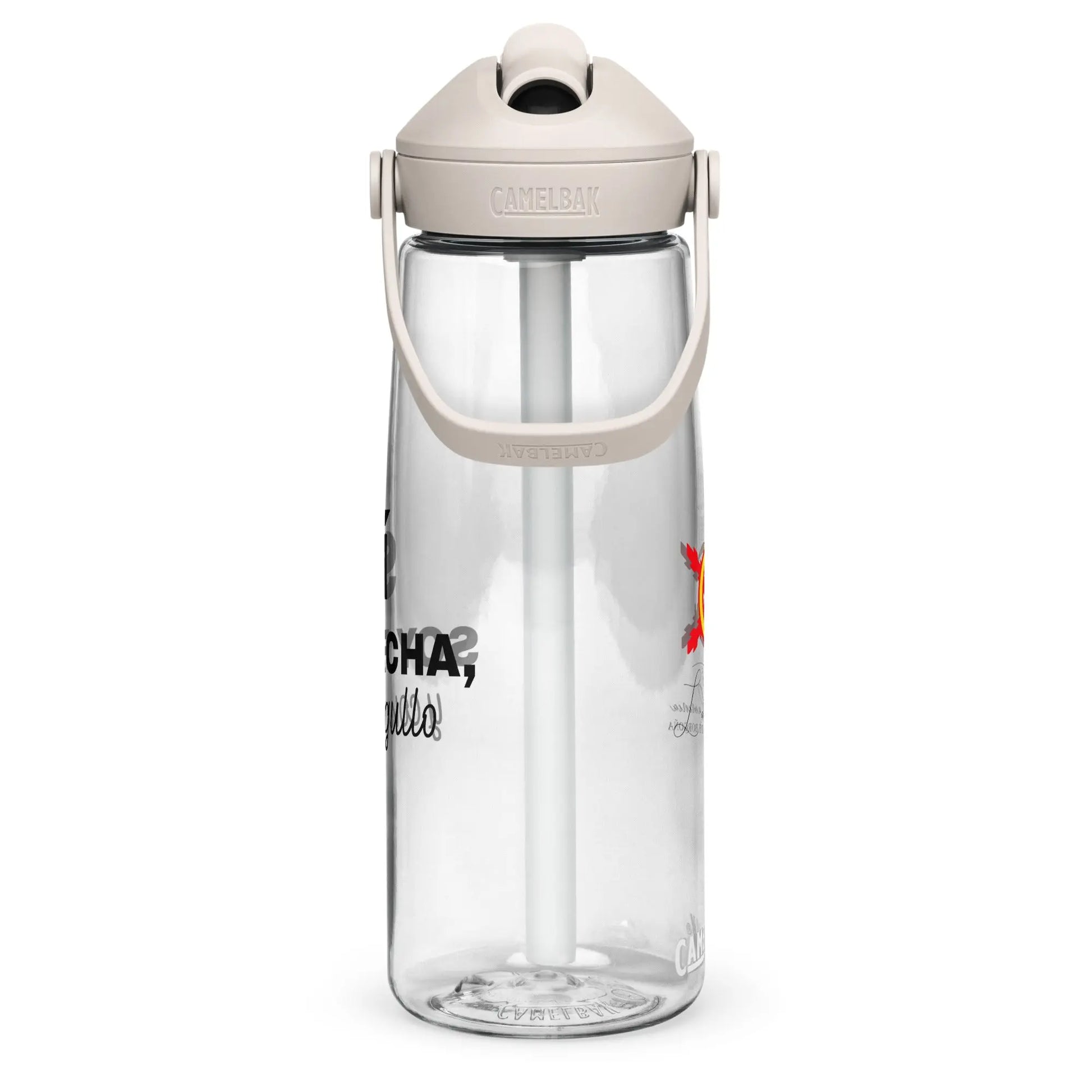 Comprar Botella de agua con tapa y pajita abatible "SÍ, Soy Facha, y con orgullo" La Flamenca de Borgoña Bandera España