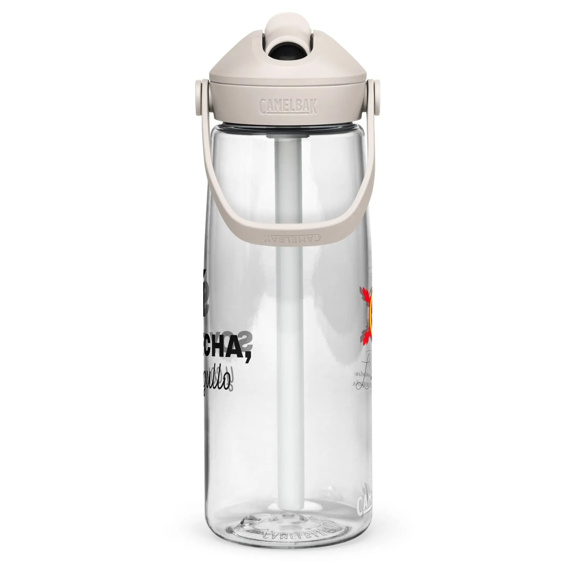 Comprar Botella de agua con tapa y pajita abatible "SÍ, Soy Facha, y con orgullo" La Flamenca de Borgoña Bandera España