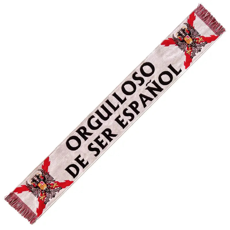 Comprar Bufanda Cruz de Borgoña Águila Bicéfala “Orgulloso de ser Español” (140 x 18.5 cm) La Flamenca de Borgoña Bandera España
