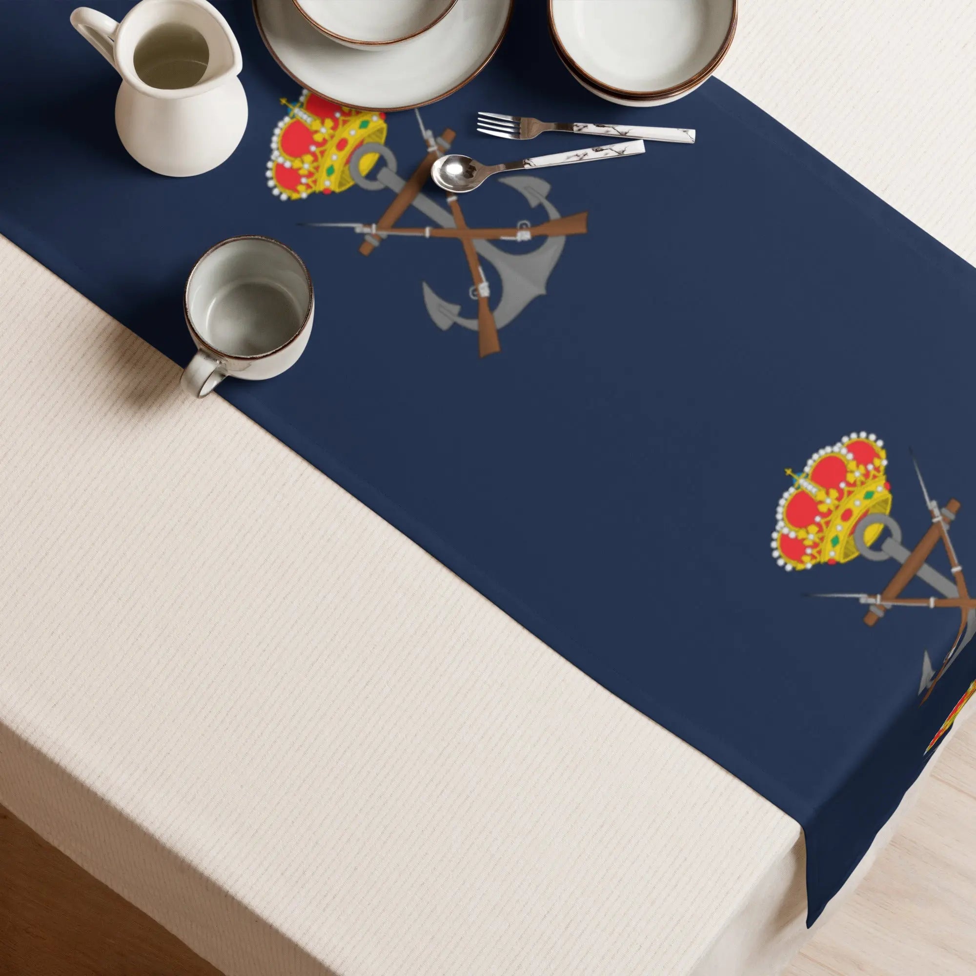 Comprar Camino de mesa Infantería de Marina Bandera España La Flamenca de Borgoña Patricia Muñoz VOX