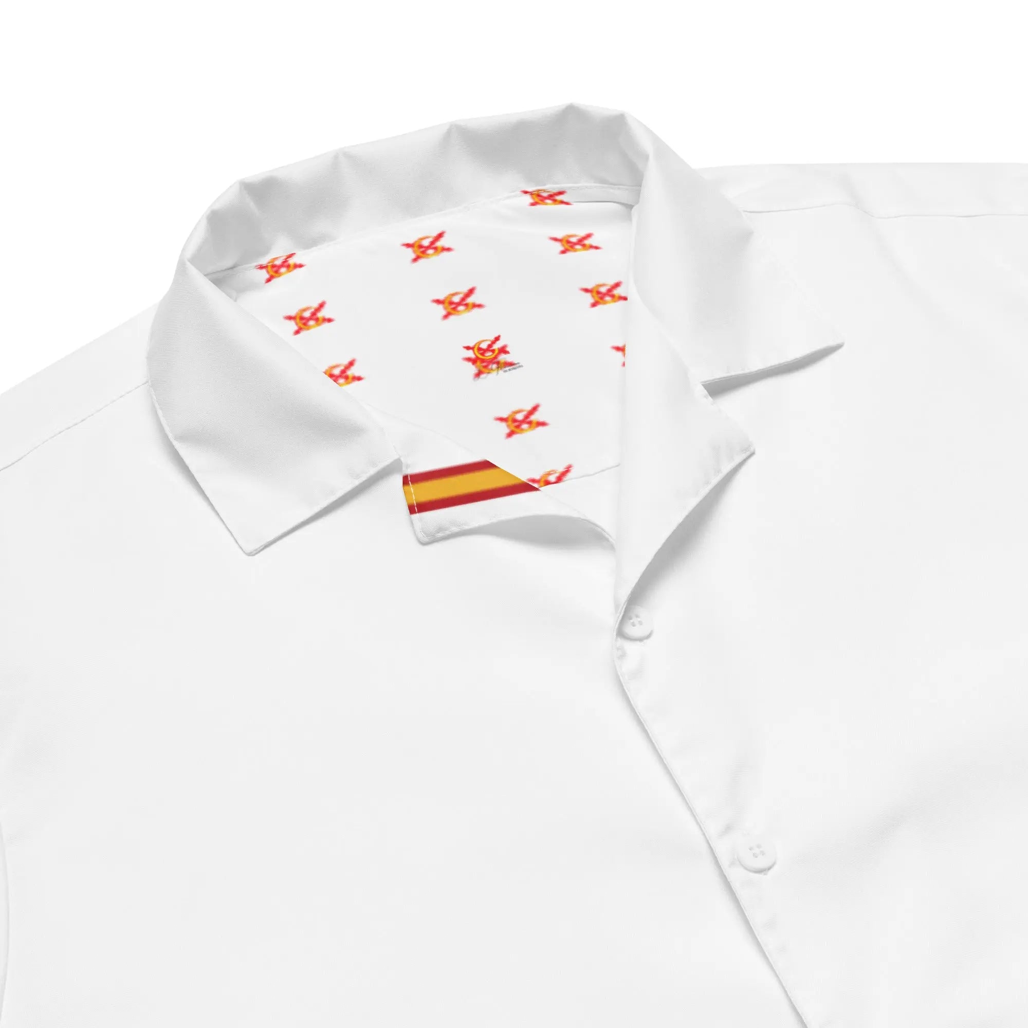Comprar Camisa Bandera España blanca manga corta unisex Bandera España La Flamenca de Borgoña Patricia Muñoz VOX