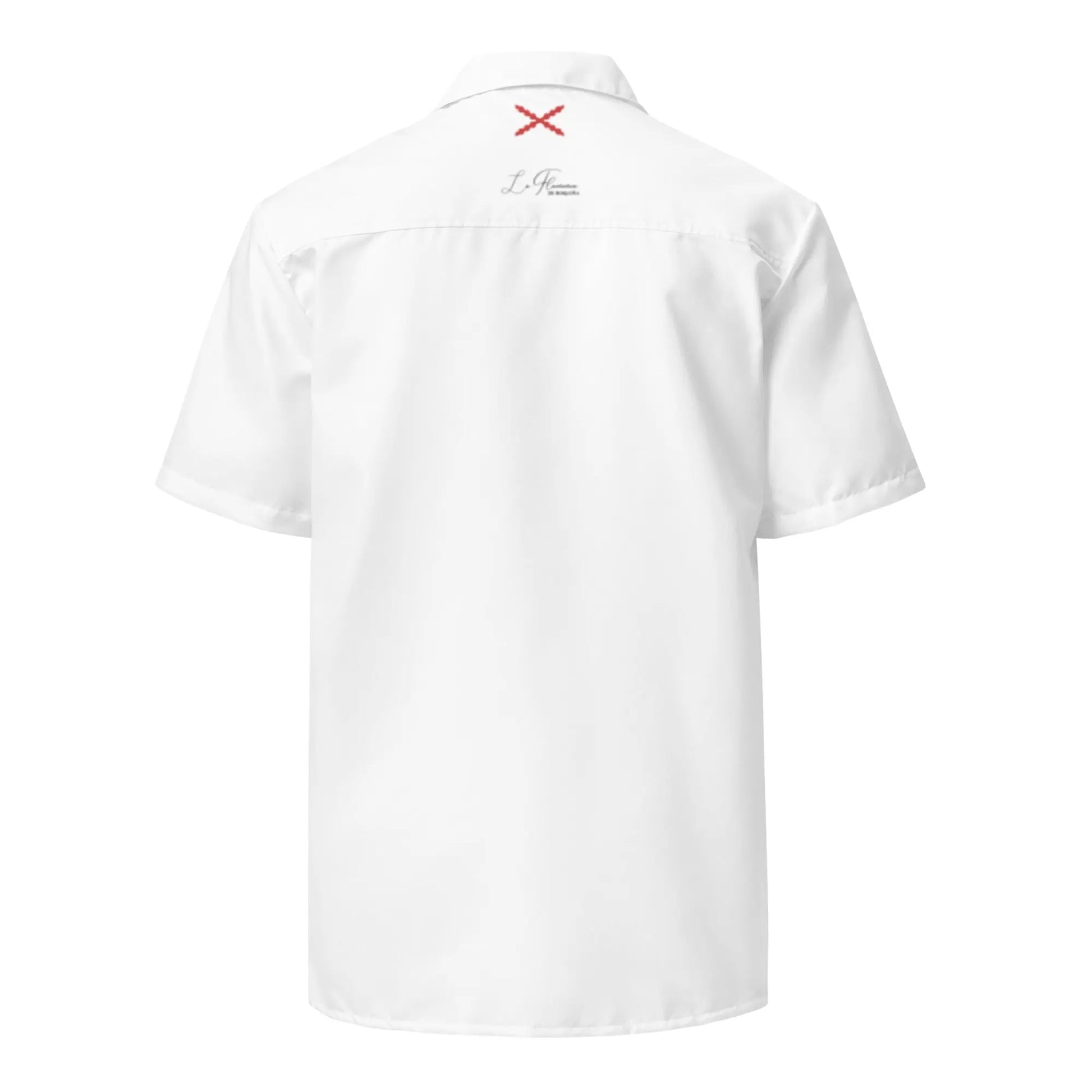 Comprar Camisa Bandera España blanca manga corta unisex Bandera España La Flamenca de Borgoña Patricia Muñoz VOX