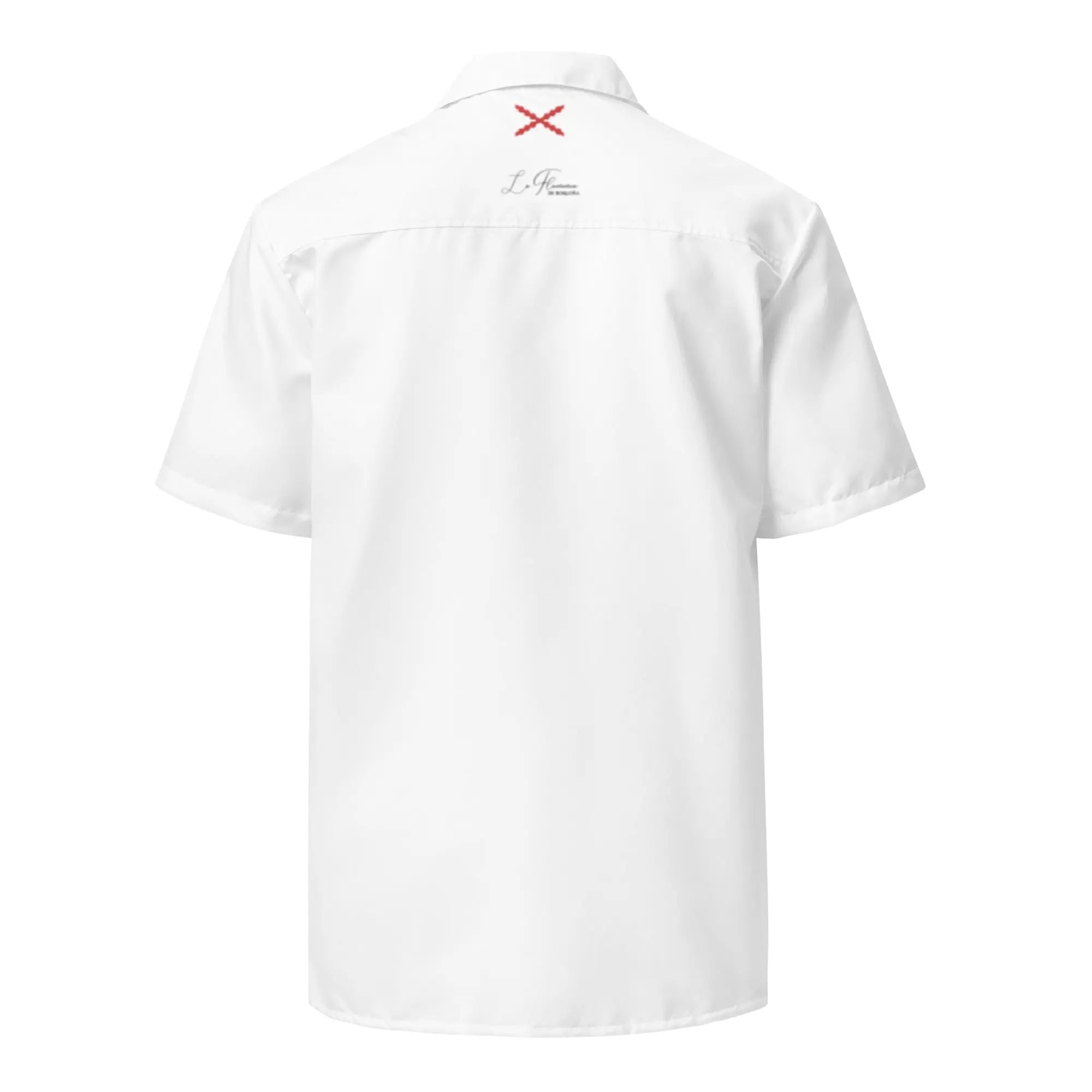 Comprar Camisa Bandera España blanca manga corta unisex Bandera España La Flamenca de Borgoña Patricia Muñoz VOX