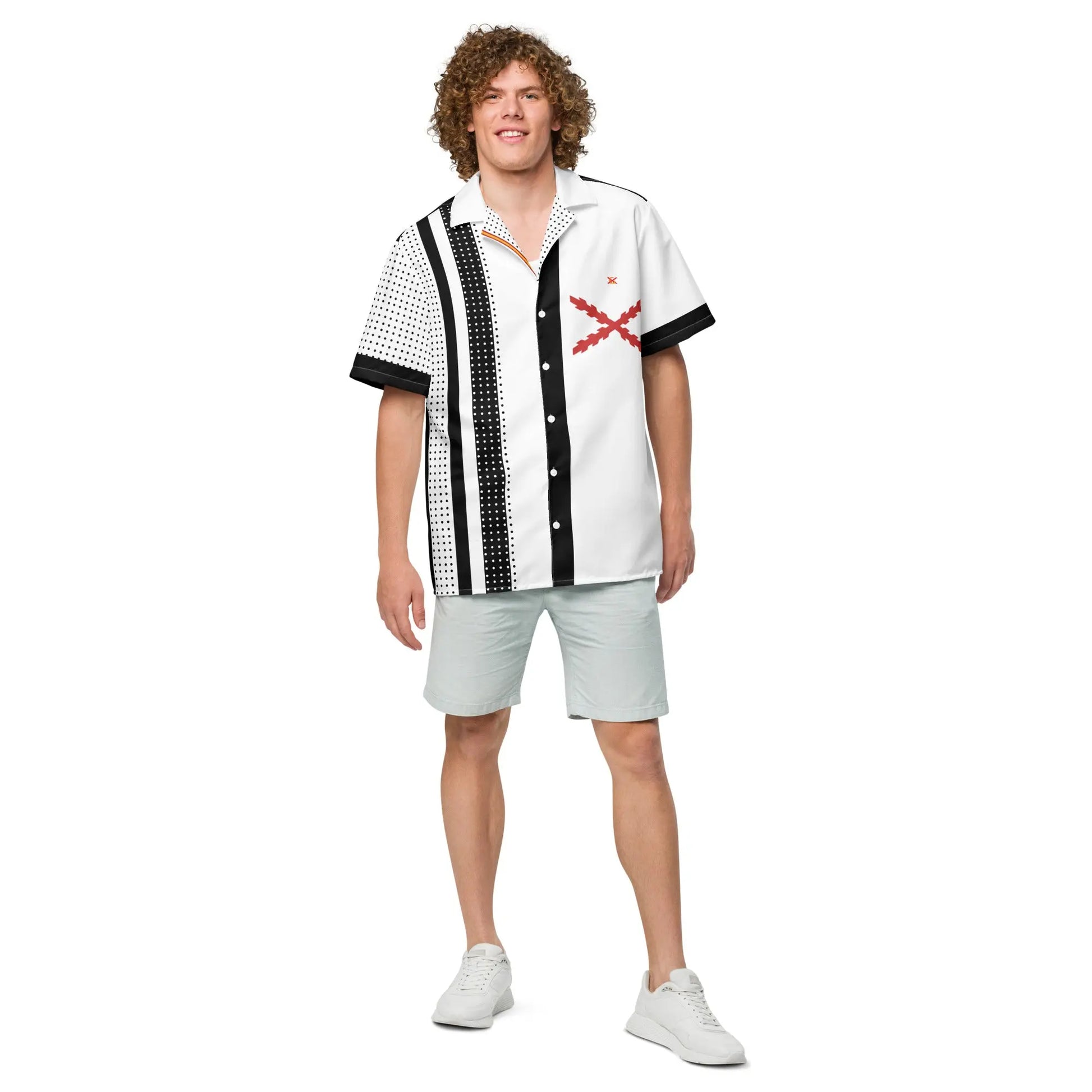 Comprar Camisa Lunares, Cruz de Borgoña y Bandera de España manga corta unisex Bandera España La Flamenca de Borgoña Patricia Muñoz VOX