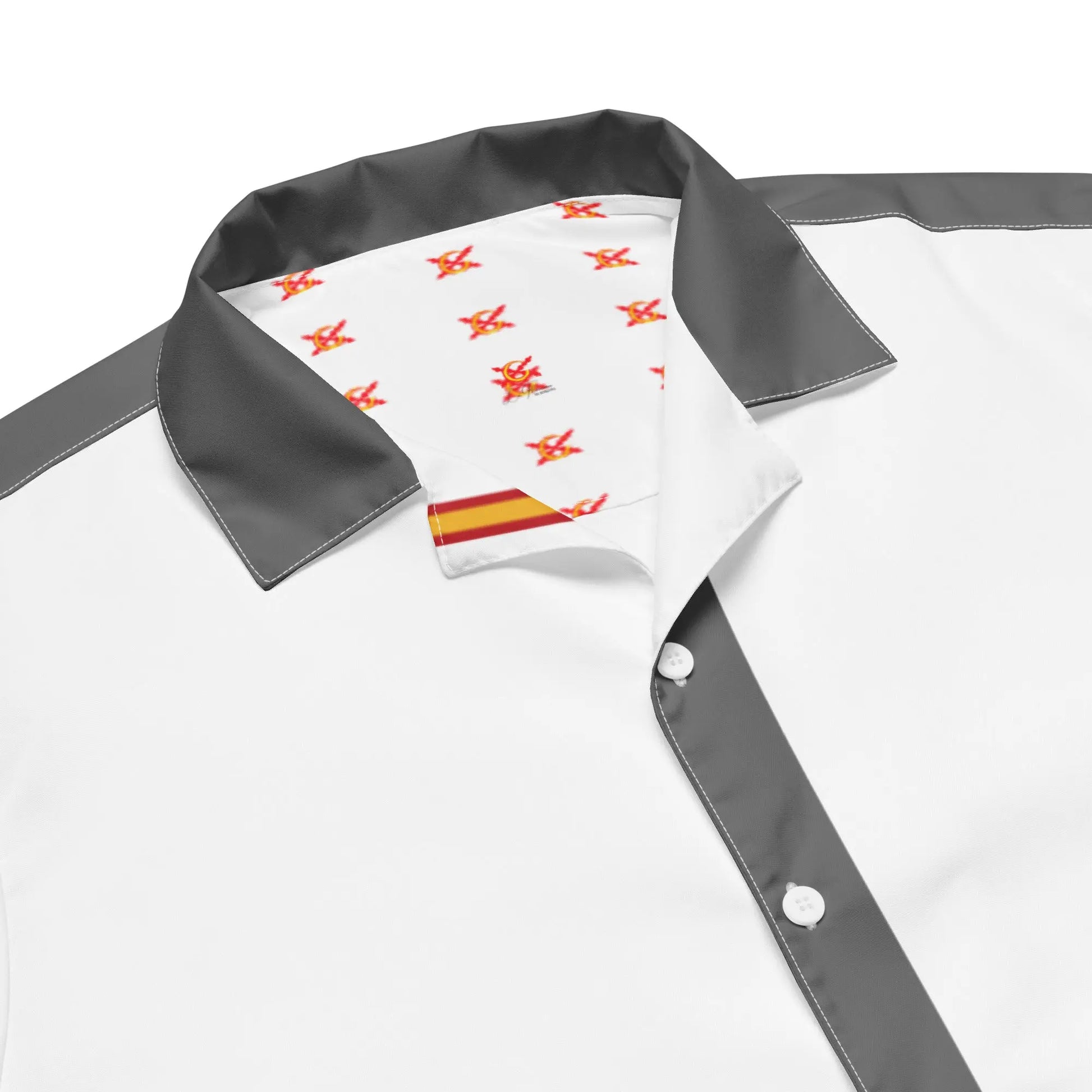 Comprar Camisa de España blanca y gris manga corta unisex Bandera España La Flamenca de Borgoña Patricia Muñoz VOX