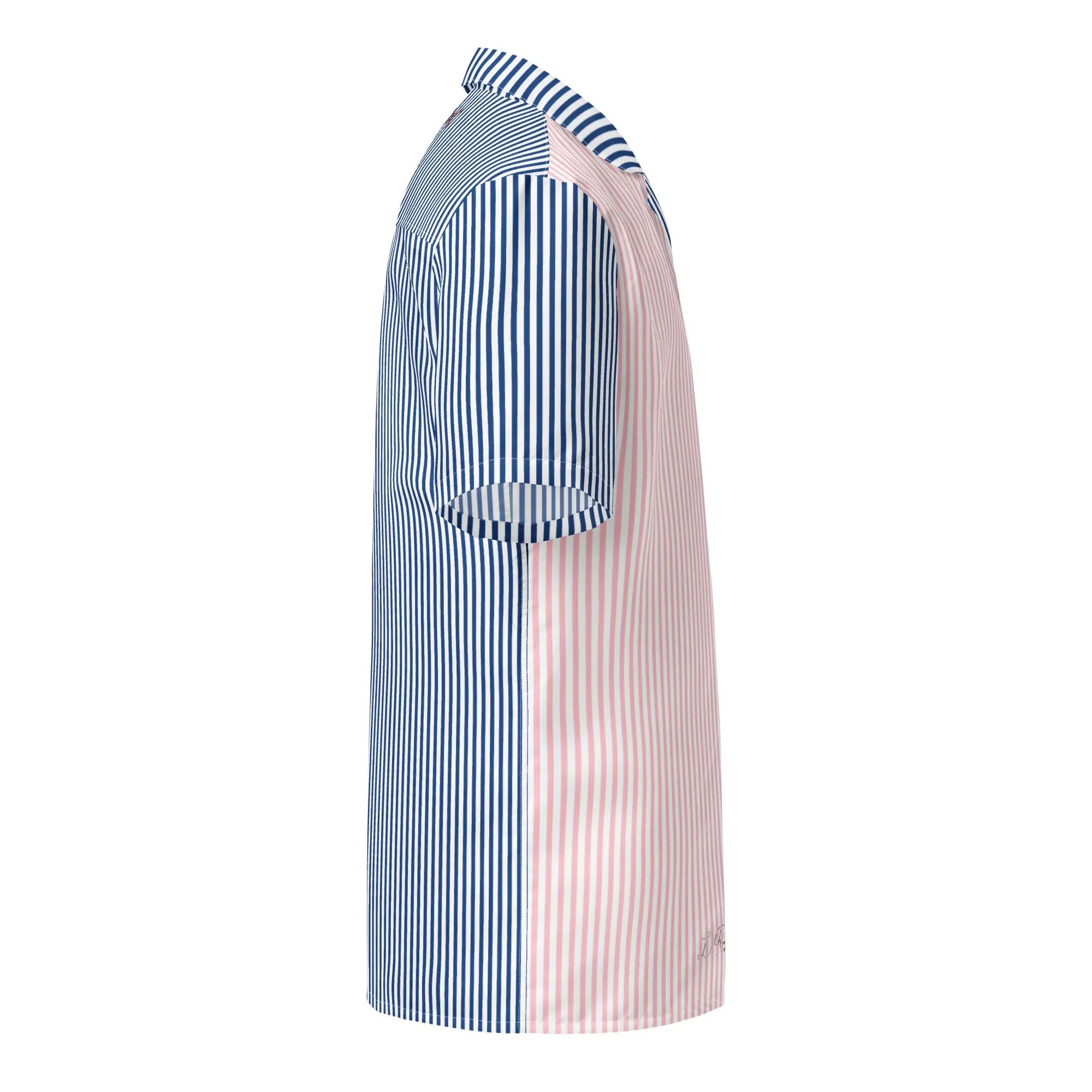 Comprar Camisa rayas rosas y azules manga corta unisex Bandera España La Flamenca de Borgoña Patricia Muñoz VOX