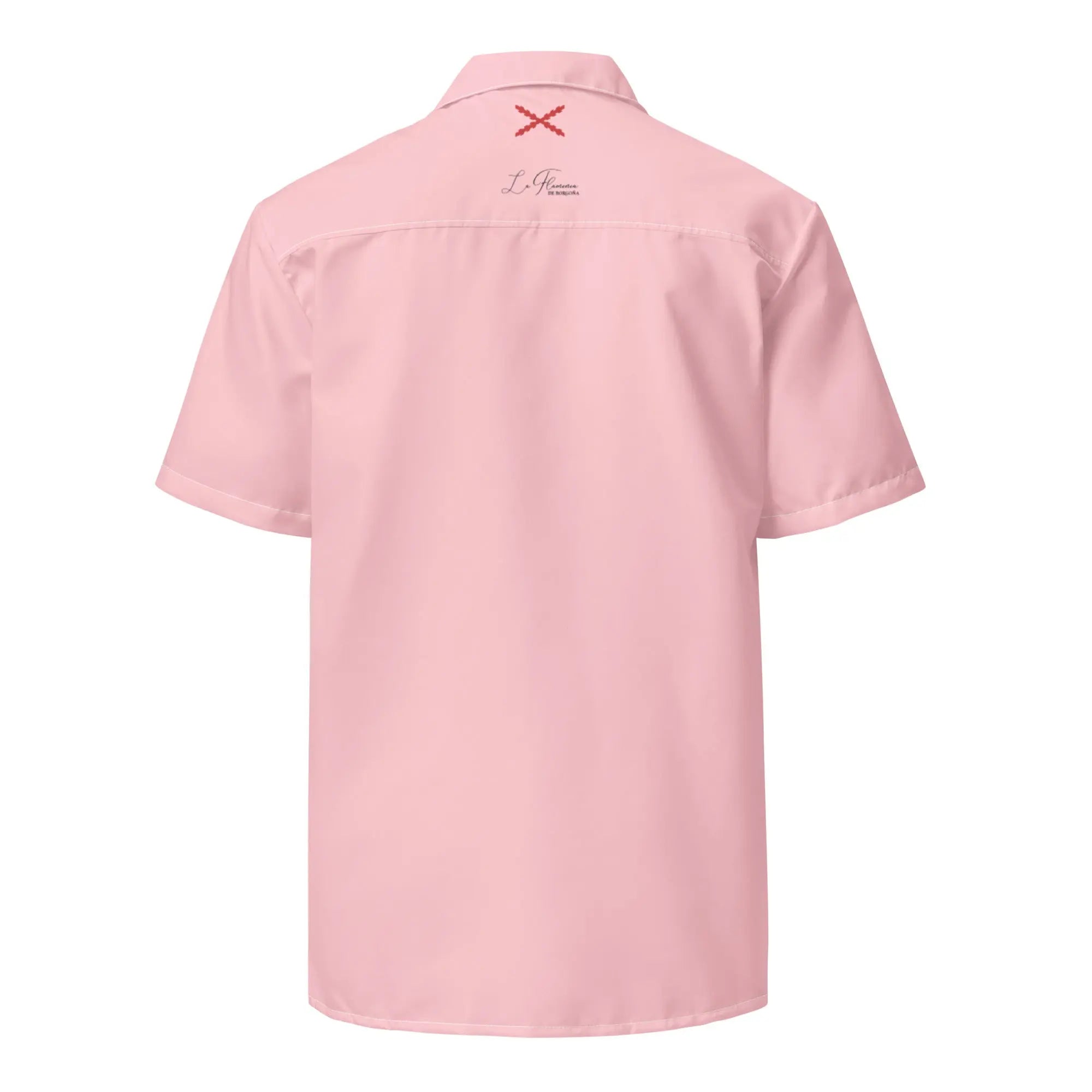 Comprar Camisa rosa geométrica manga corta unisex Bandera España La Flamenca de Borgoña Patricia Muñoz VOX