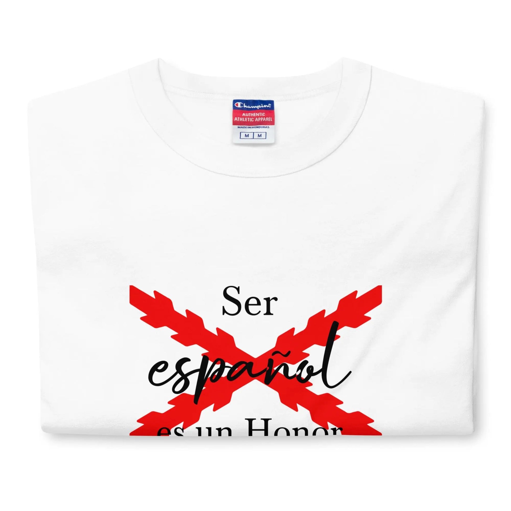 Comprar Camiseta Champion hombre "Ser español es un Honor" La Flamenca de Borgoña Bandera España