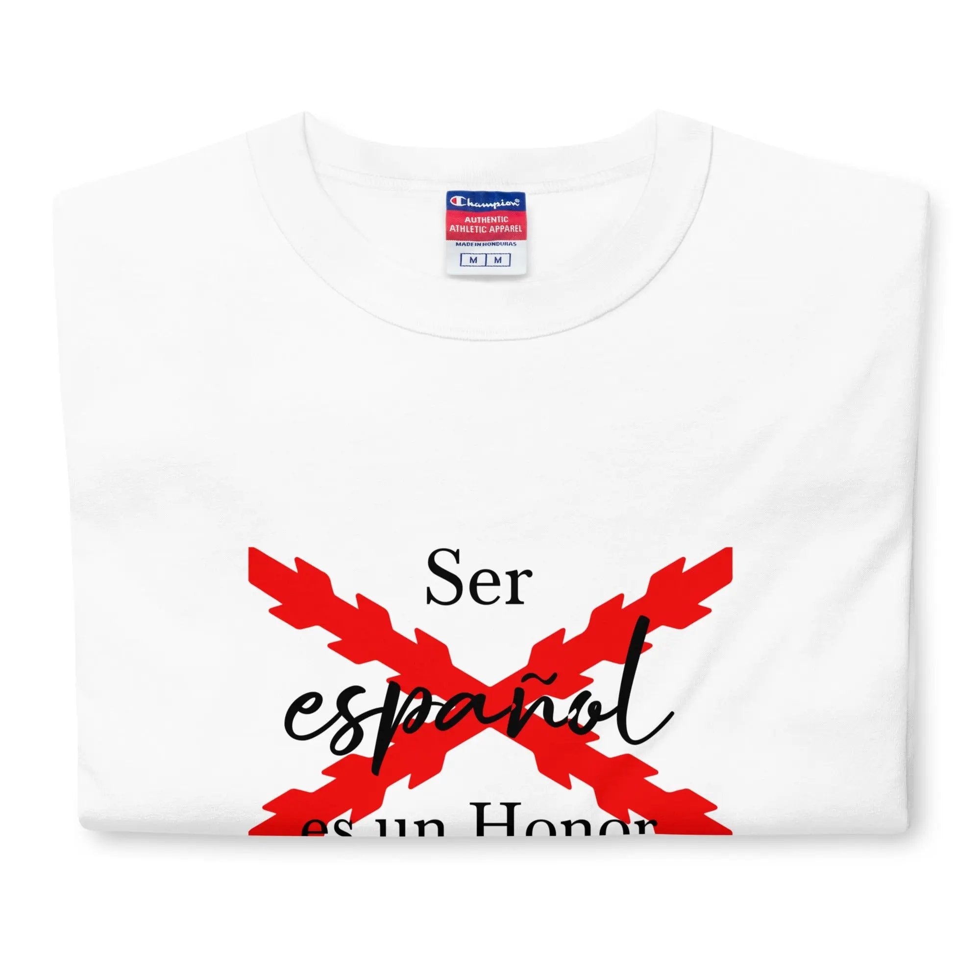 Comprar Camiseta Champion hombre "Ser español es un Honor" La Flamenca de Borgoña Bandera España