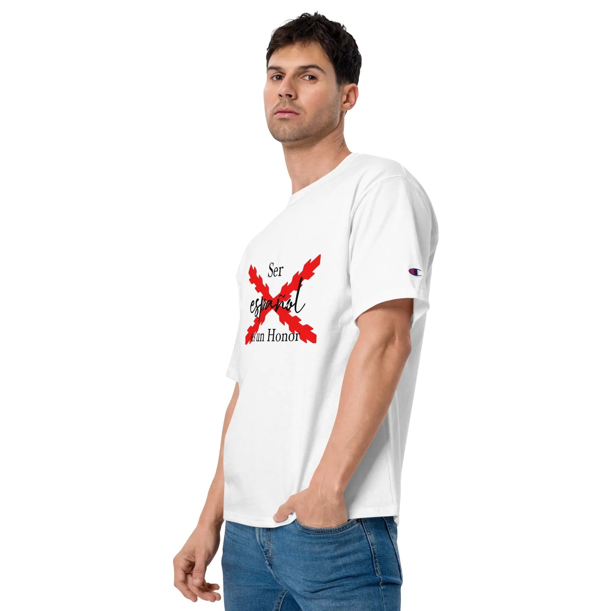 Comprar Camiseta Champion hombre "Ser español es un Honor" La Flamenca de Borgoña Bandera España