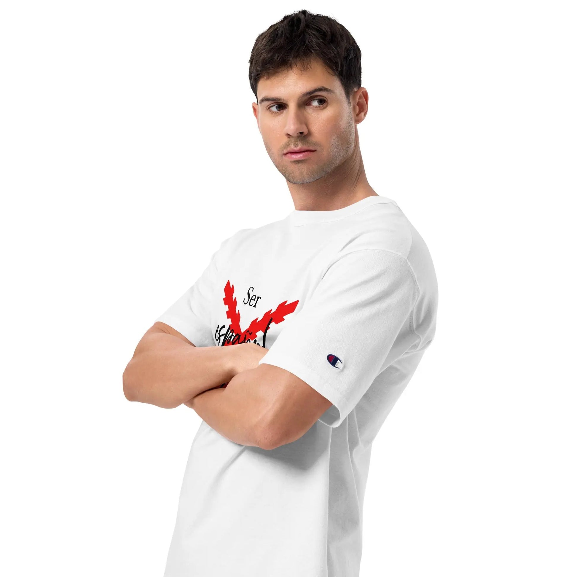 Comprar Camiseta Champion hombre "Ser español es un Honor" La Flamenca de Borgoña Bandera España