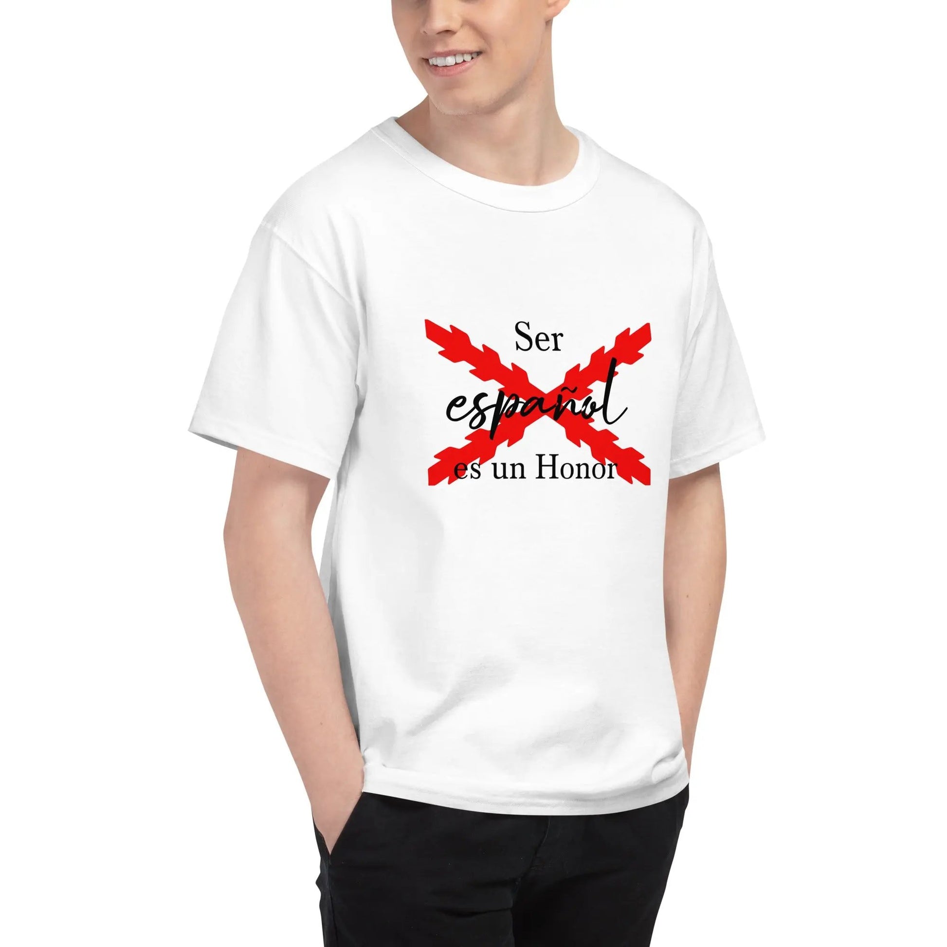 Comprar Camiseta Champion hombre "Ser español es un Honor" La Flamenca de Borgoña Bandera España