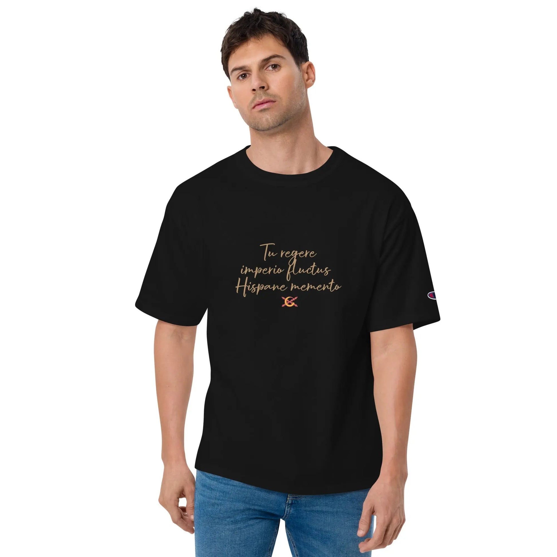 Comprar Camiseta Champion hombre "Tu regere imperio fluctus Hispane Memento" La Flamenca de Borgoña Bandera España