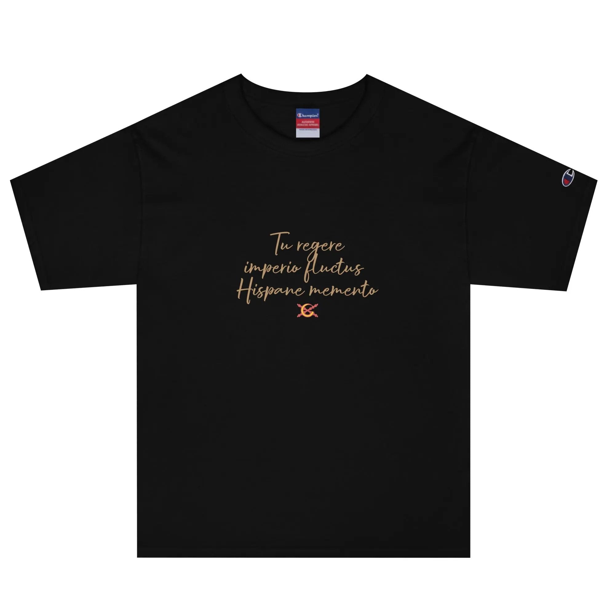 Comprar Camiseta Champion hombre "Tu regere imperio fluctus Hispane Memento" La Flamenca de Borgoña Bandera España