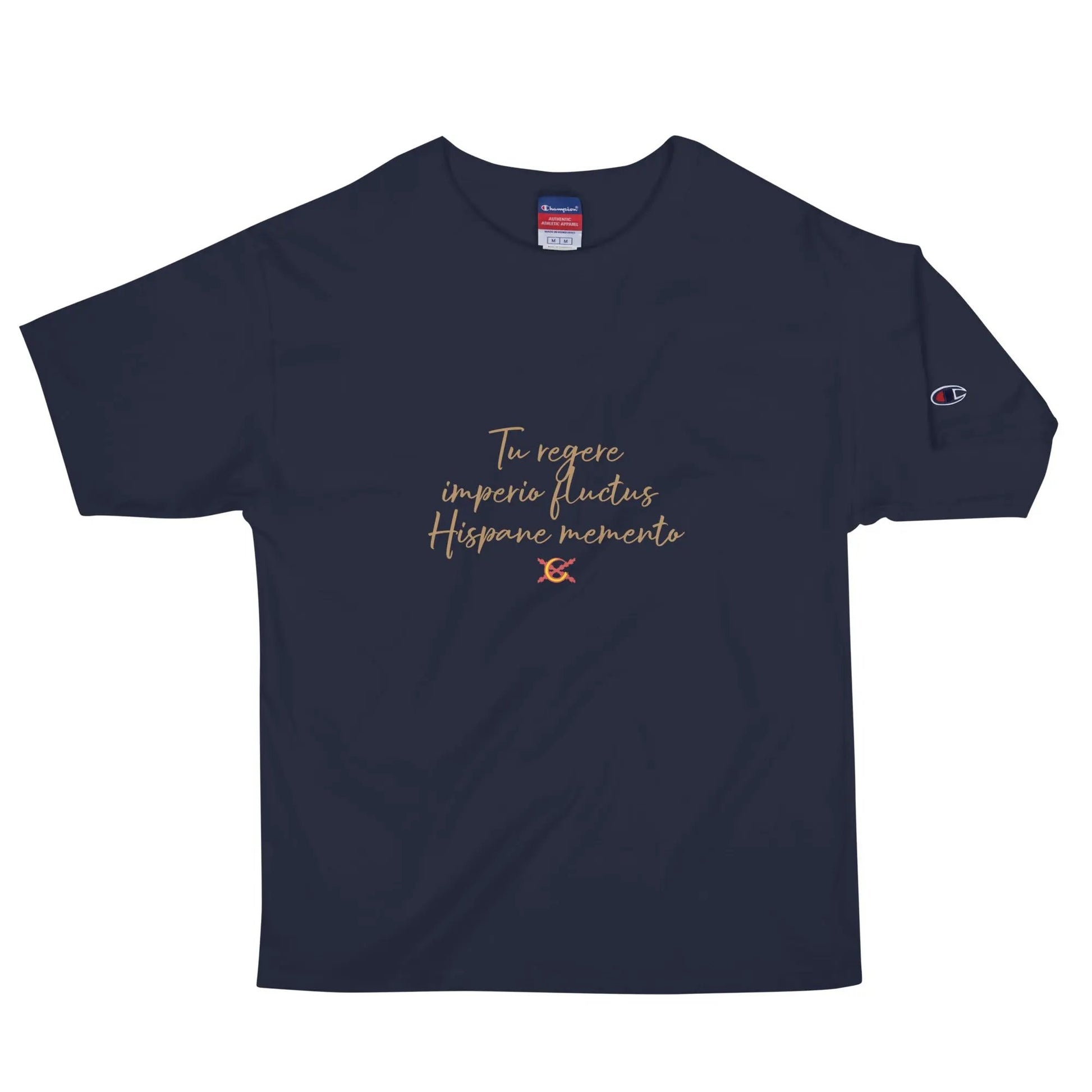 Comprar Camiseta Champion hombre "Tu regere imperio fluctus Hispane Memento" La Flamenca de Borgoña Bandera España