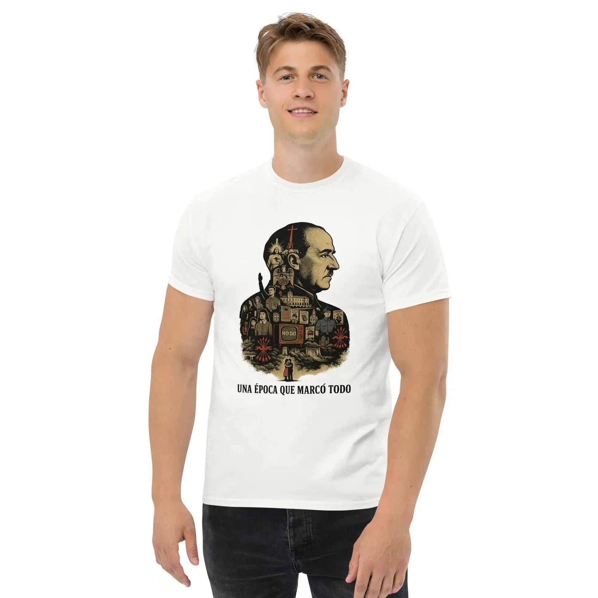 Comprar Camiseta Franco - La época que marcó todo - OFERTA blanco M La Flamenca de Borgoña Bandera España