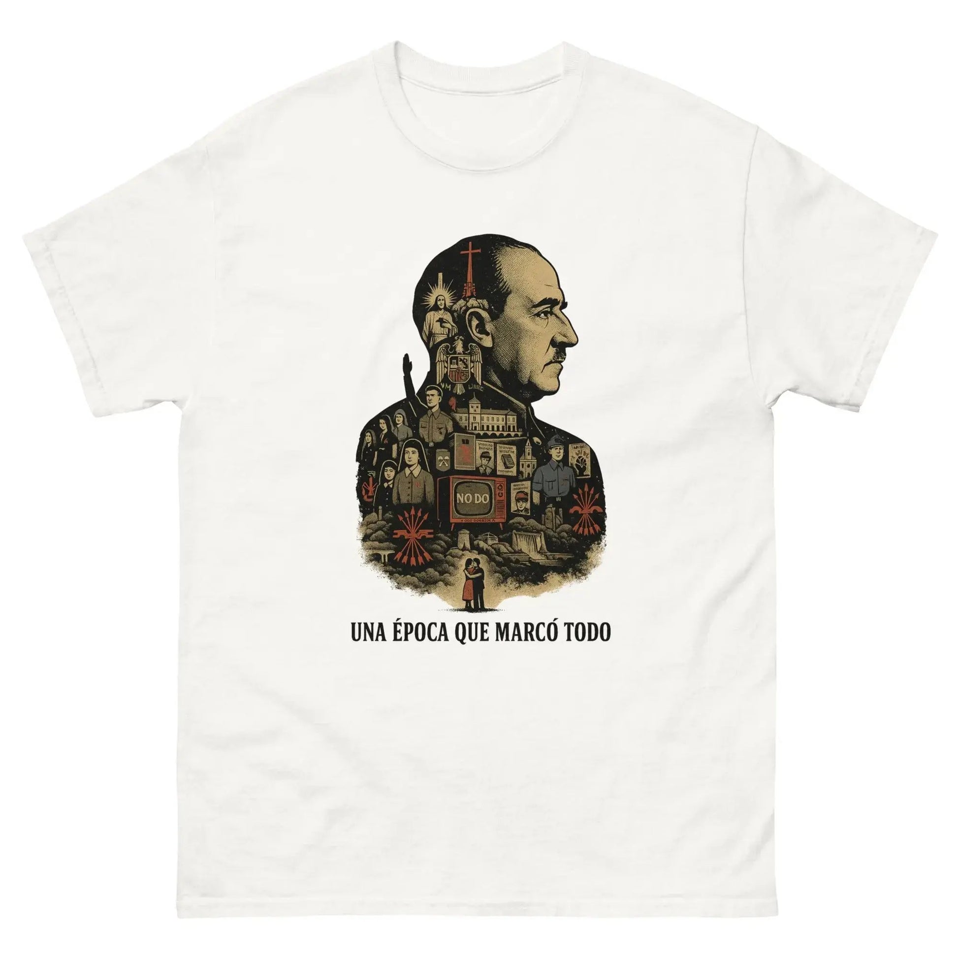Comprar Camiseta Franco - La época que marcó todo - OFERTA blanco M La Flamenca de Borgoña Bandera España