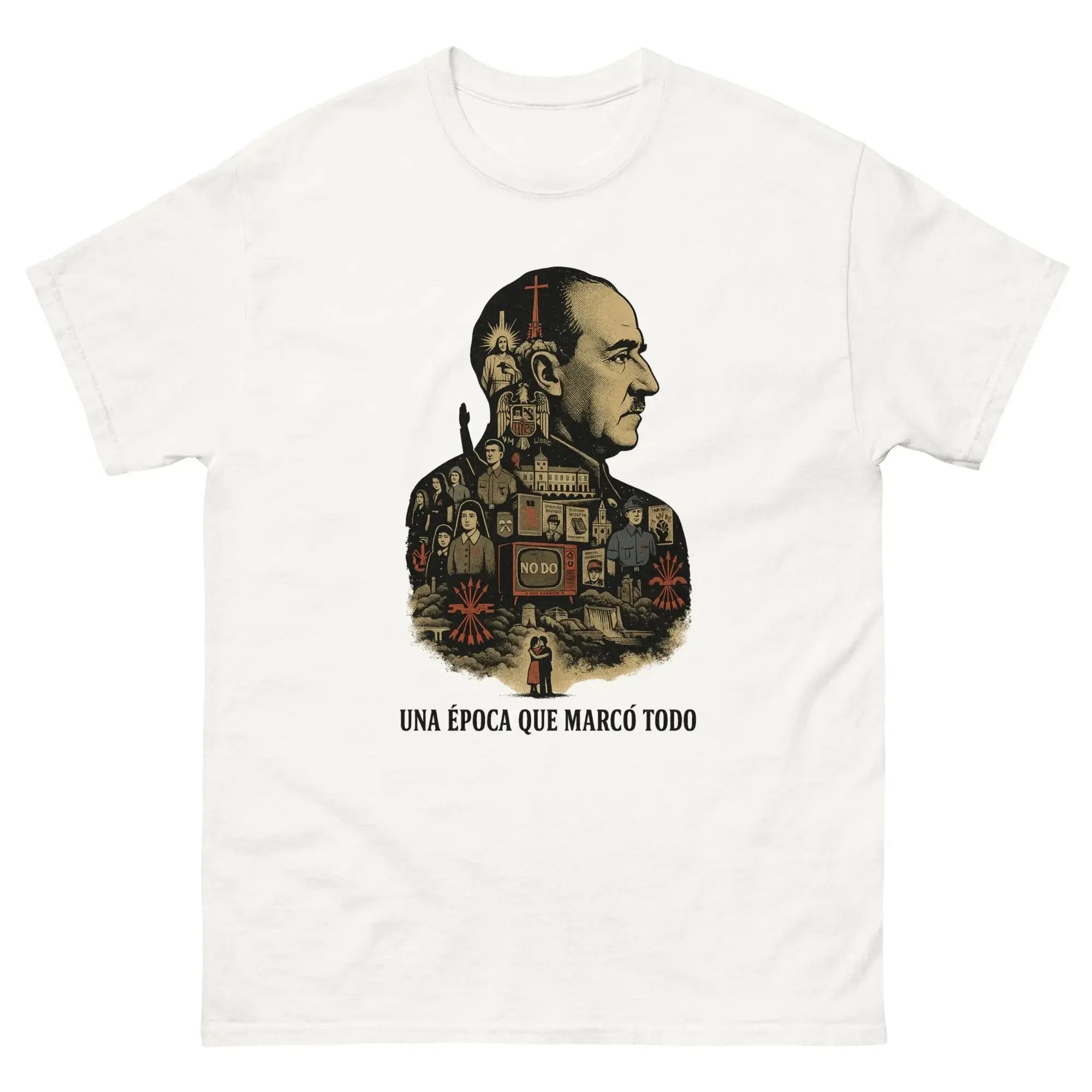 Comprar Camiseta Franco - La época que marcó todo - OFERTA blanco M La Flamenca de Borgoña Bandera España