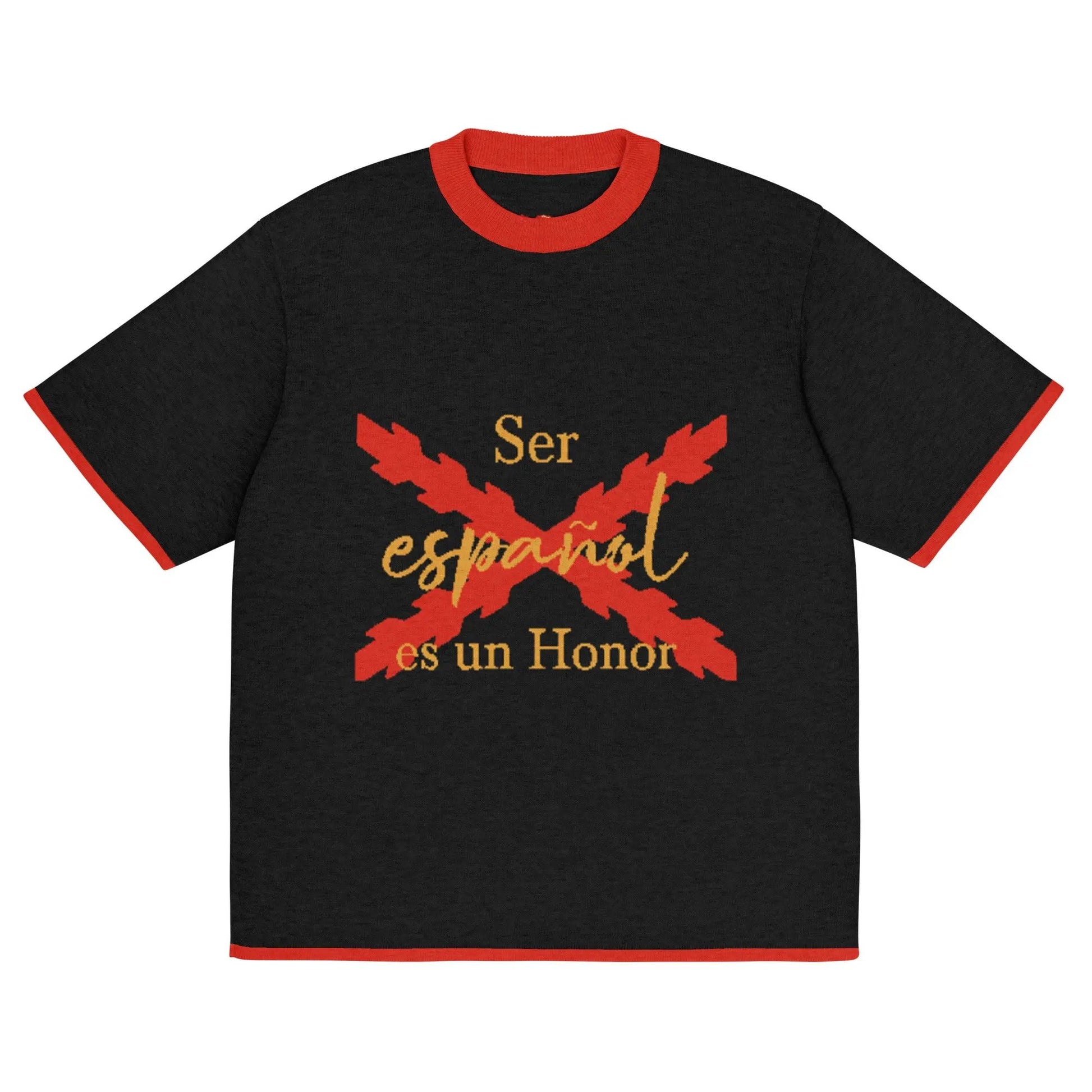 Comprar Camiseta clásica de punto "Ser español es un Honor" La Flamenca de Borgoña Bandera España