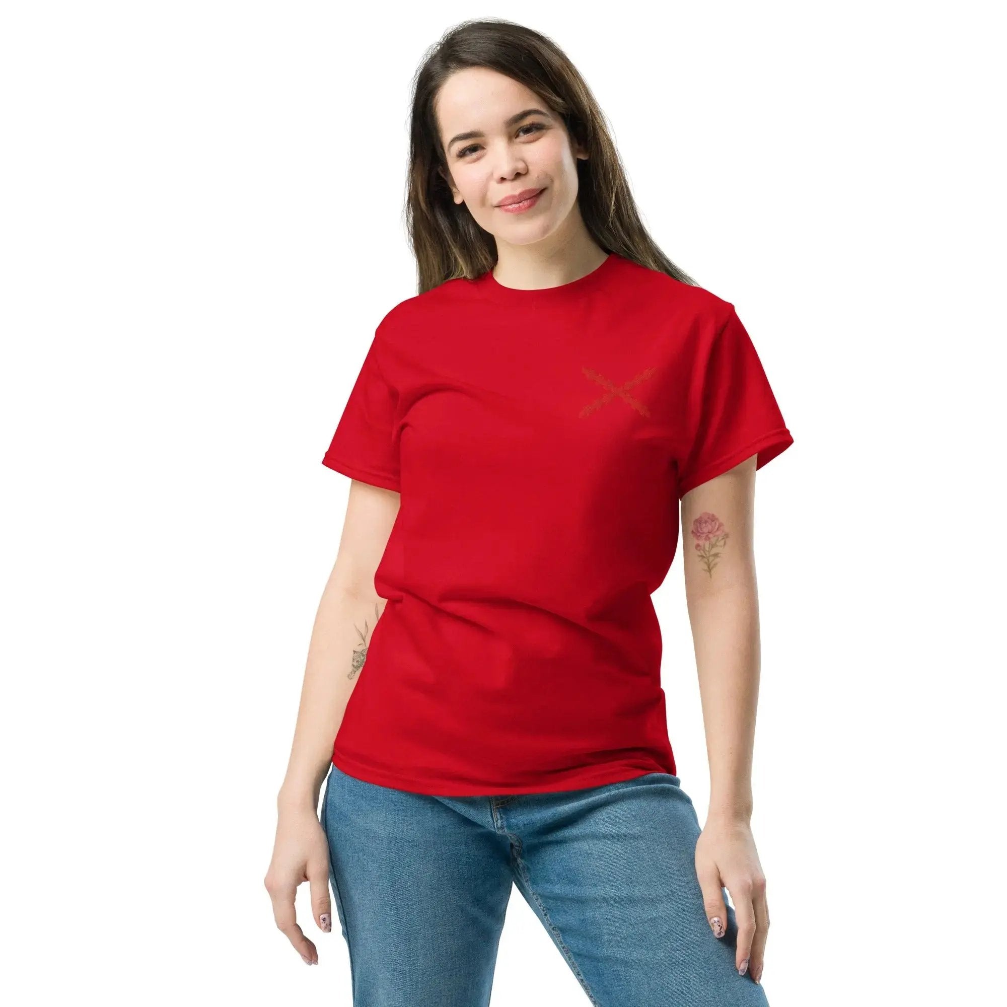 Comprar Camiseta clásica unisex Cruz de Borgoña mediana - Talla L OFERTA La Flamenca de Borgoña Bandera España