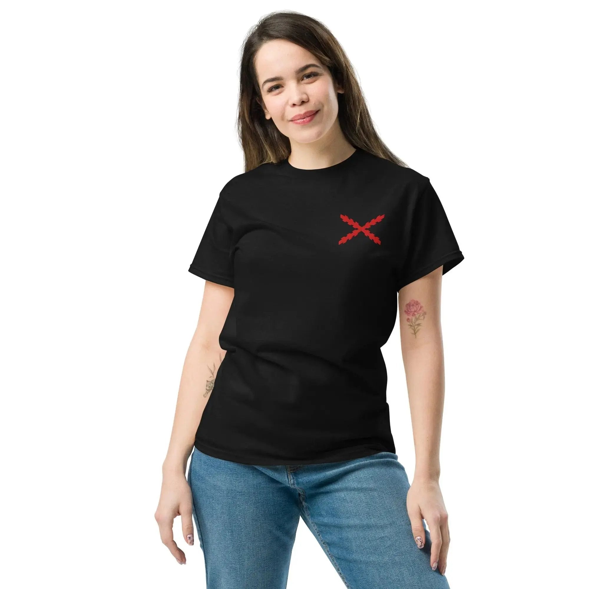 Comprar Camiseta clásica unisex Cruz de Borgoña mediana - Talla L OFERTA La Flamenca de Borgoña Bandera España