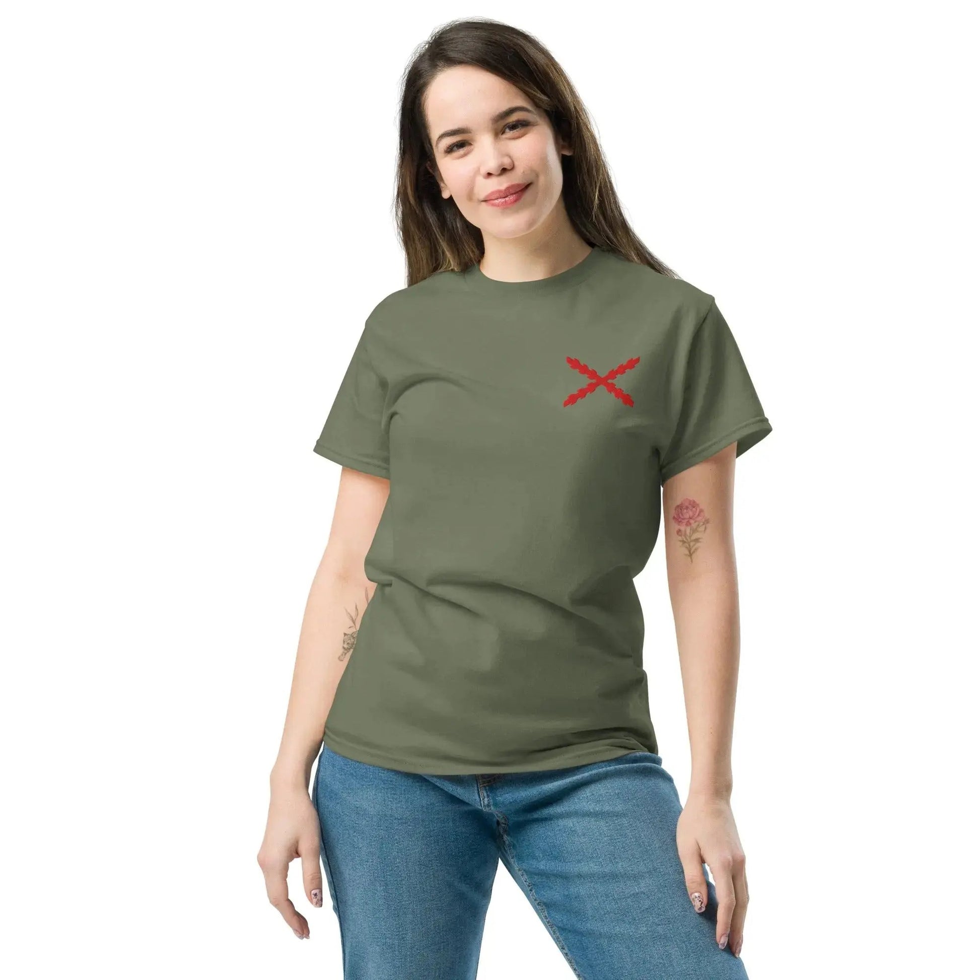 Comprar Camiseta clásica unisex Cruz de Borgoña mediana - Talla L OFERTA La Flamenca de Borgoña Bandera España