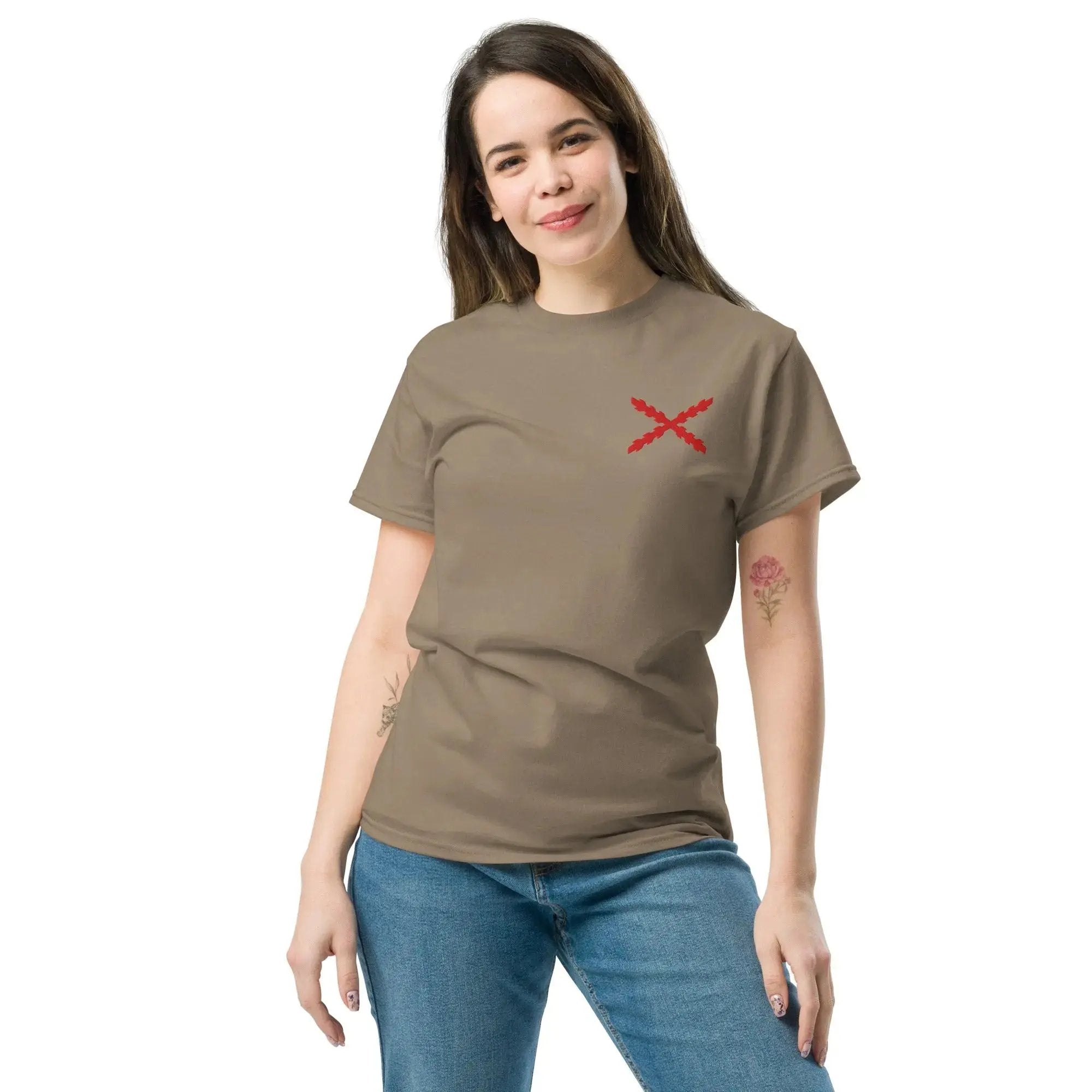 Comprar Camiseta clásica unisex Cruz de Borgoña mediana - Talla L OFERTA La Flamenca de Borgoña Bandera España