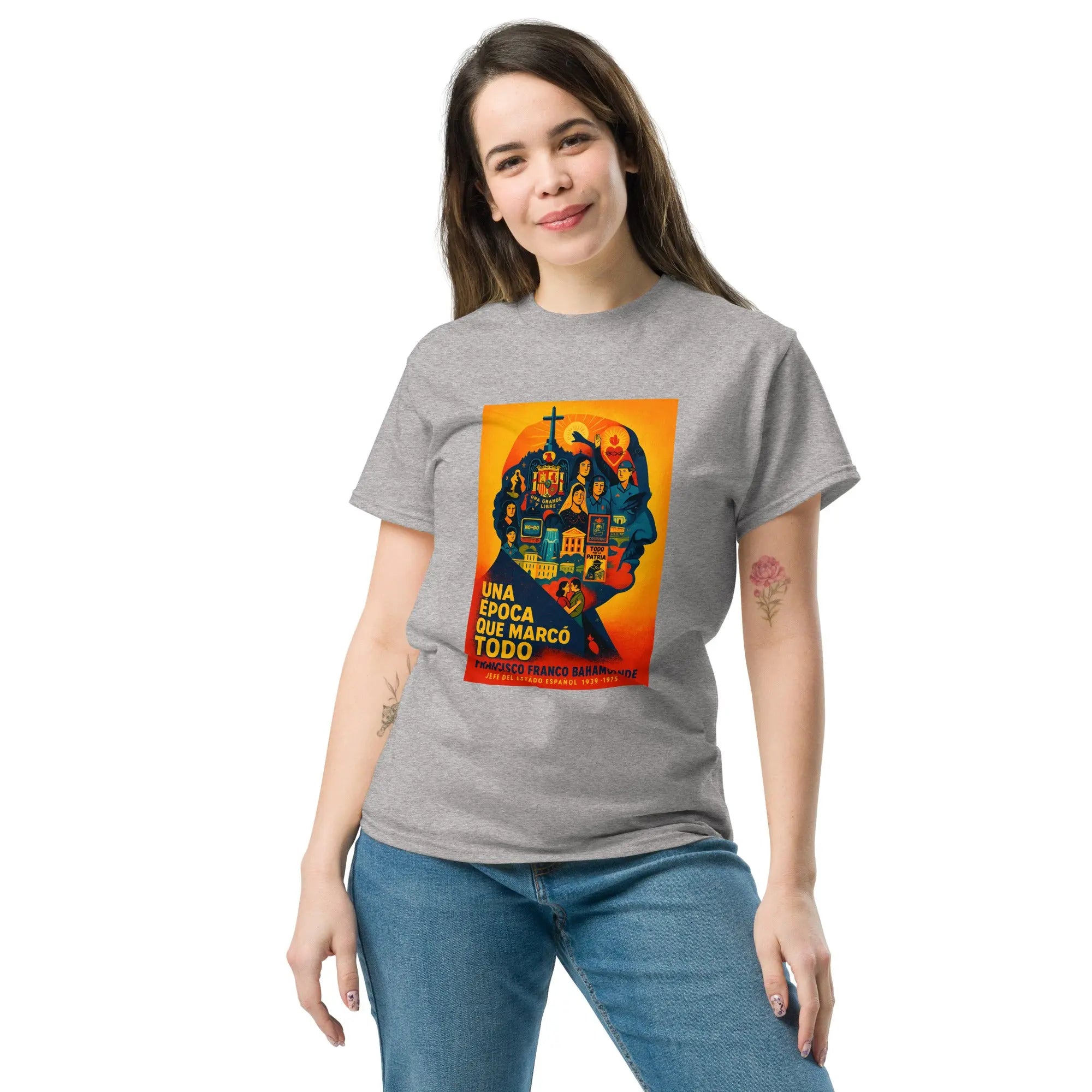 Comprar Camiseta clásica unisex La Flamenca de Borgoña, Bandera de España, Cruz de Borgoña, Patricia Muñoz, VOX