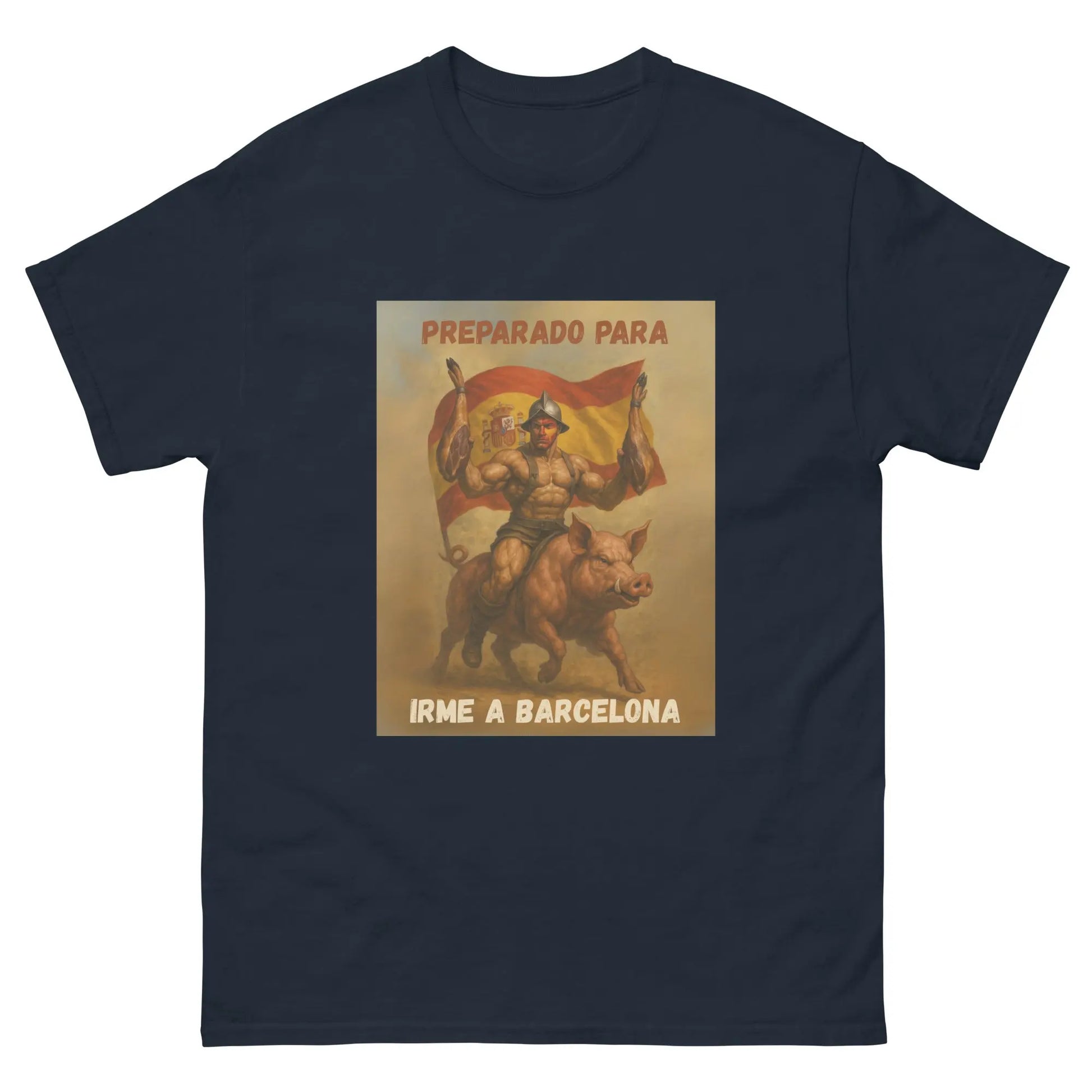 Comprar Camiseta "Preparado para irme a Barcelona" Bandera España La Flamenca de Borgoña Patricia Muñoz VOX