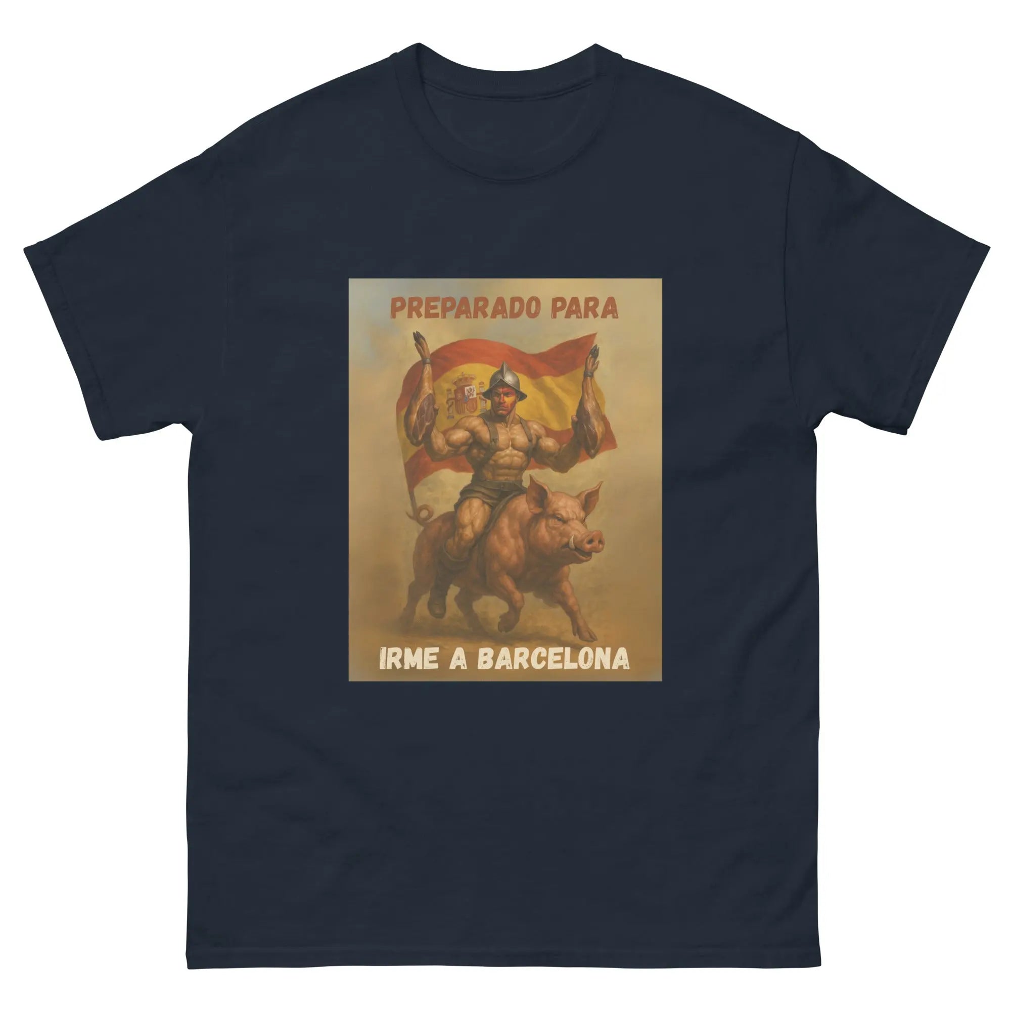Comprar Camiseta "Preparado para irme a Barcelona" Bandera España La Flamenca de Borgoña Patricia Muñoz VOX