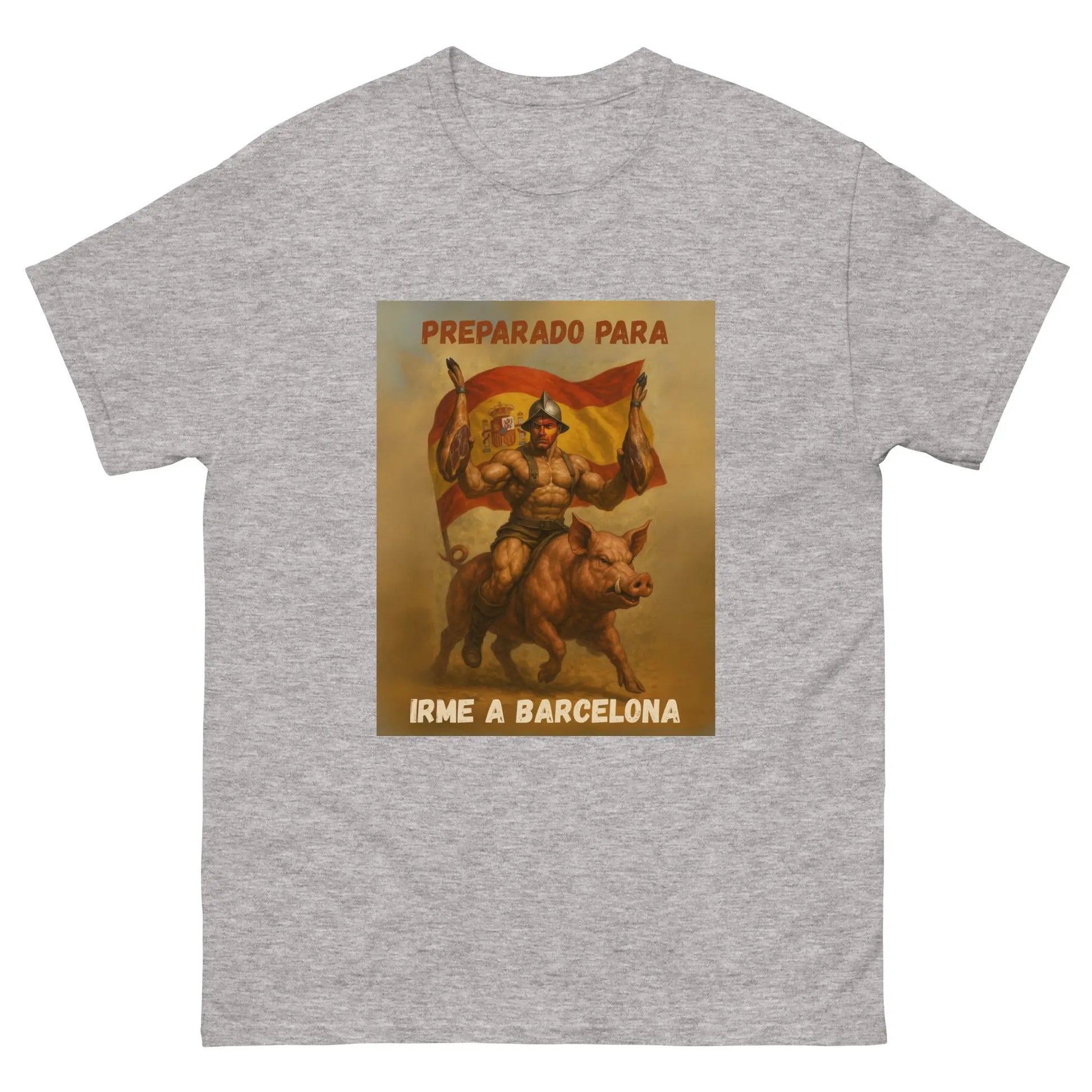 Comprar Camiseta "Preparado para irme a Barcelona" Bandera España La Flamenca de Borgoña Patricia Muñoz VOX