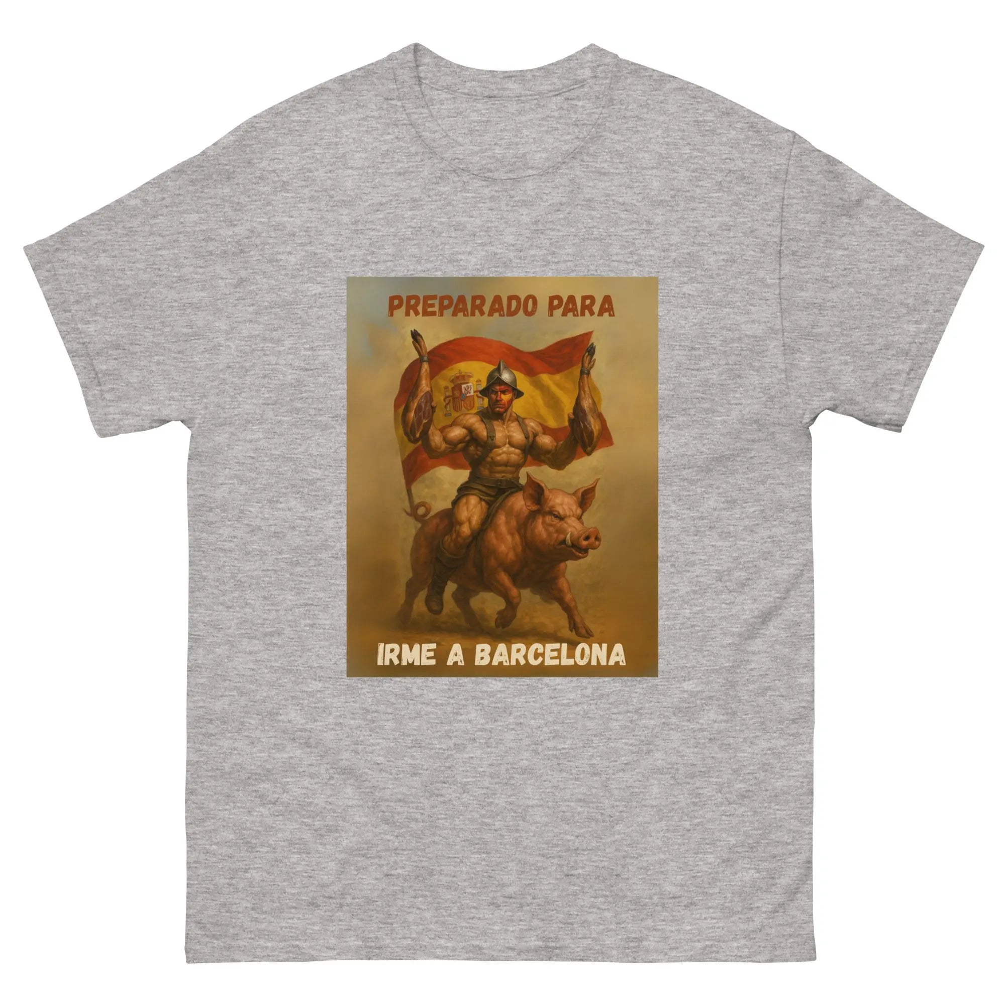 Comprar Camiseta "Preparado para irme a Barcelona" Bandera España La Flamenca de Borgoña Patricia Muñoz VOX