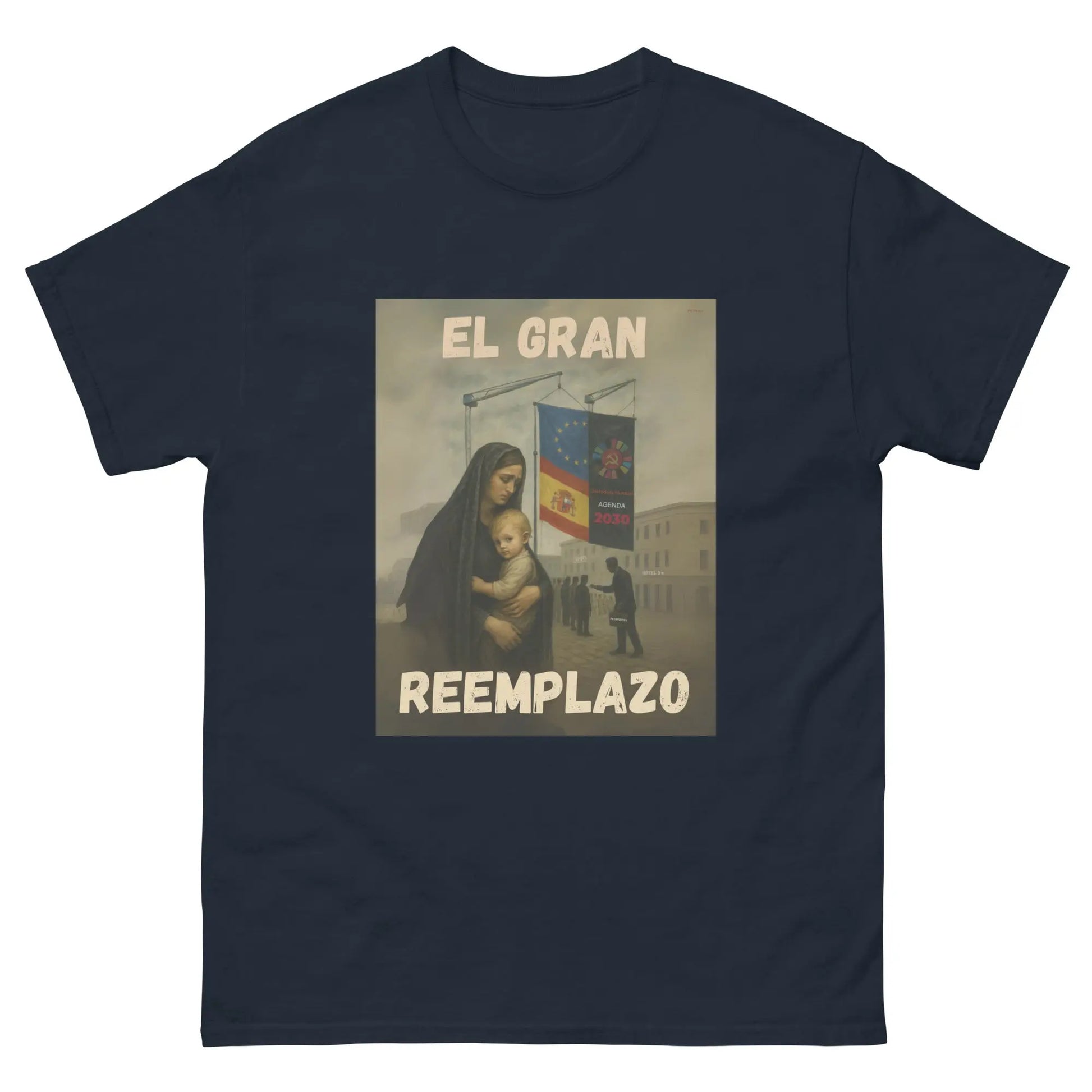Comprar Camiseta "El gran reemplazo" Bandera España La Flamenca de Borgoña Patricia Muñoz VOX