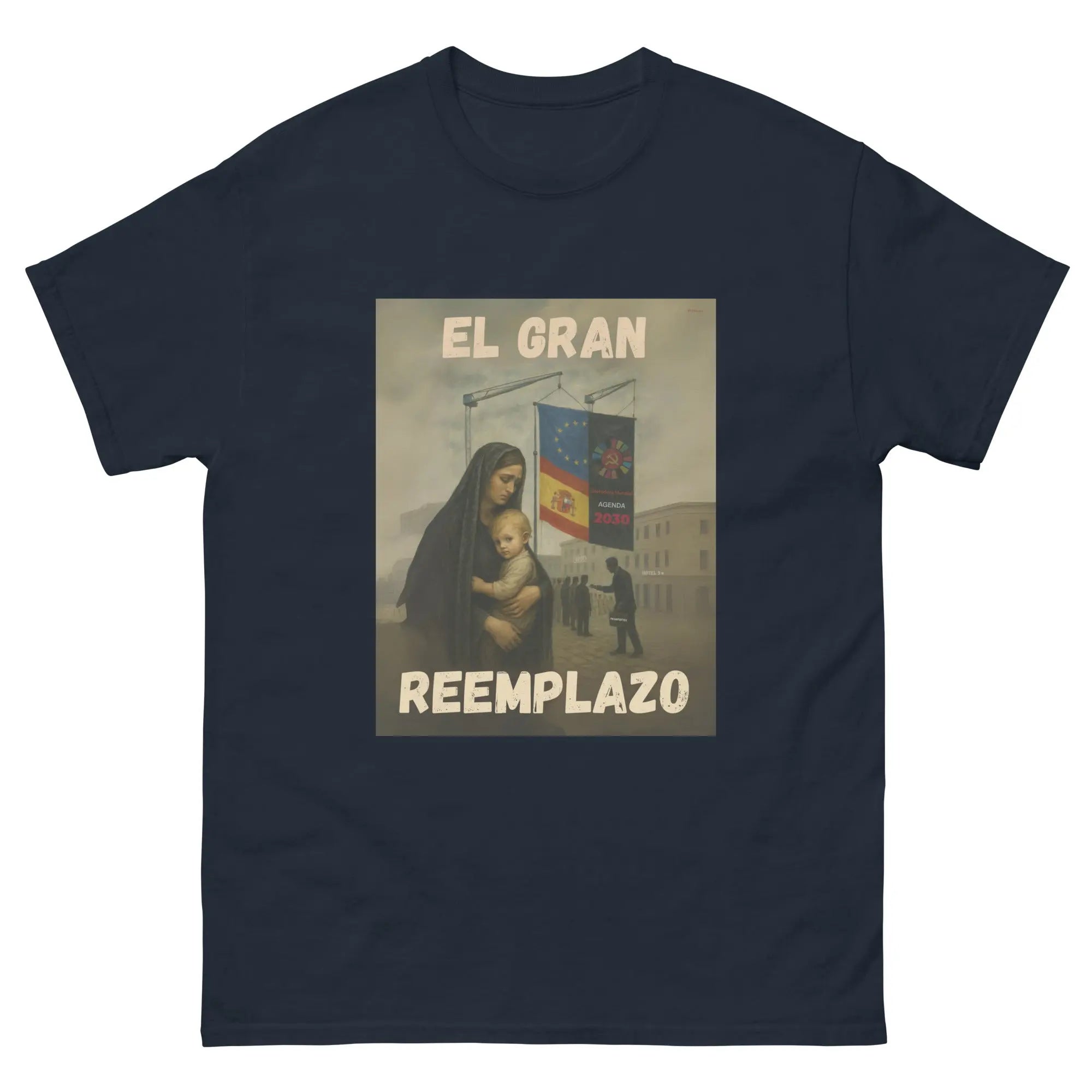 Comprar Camiseta "El gran reemplazo" Bandera España La Flamenca de Borgoña Patricia Muñoz VOX