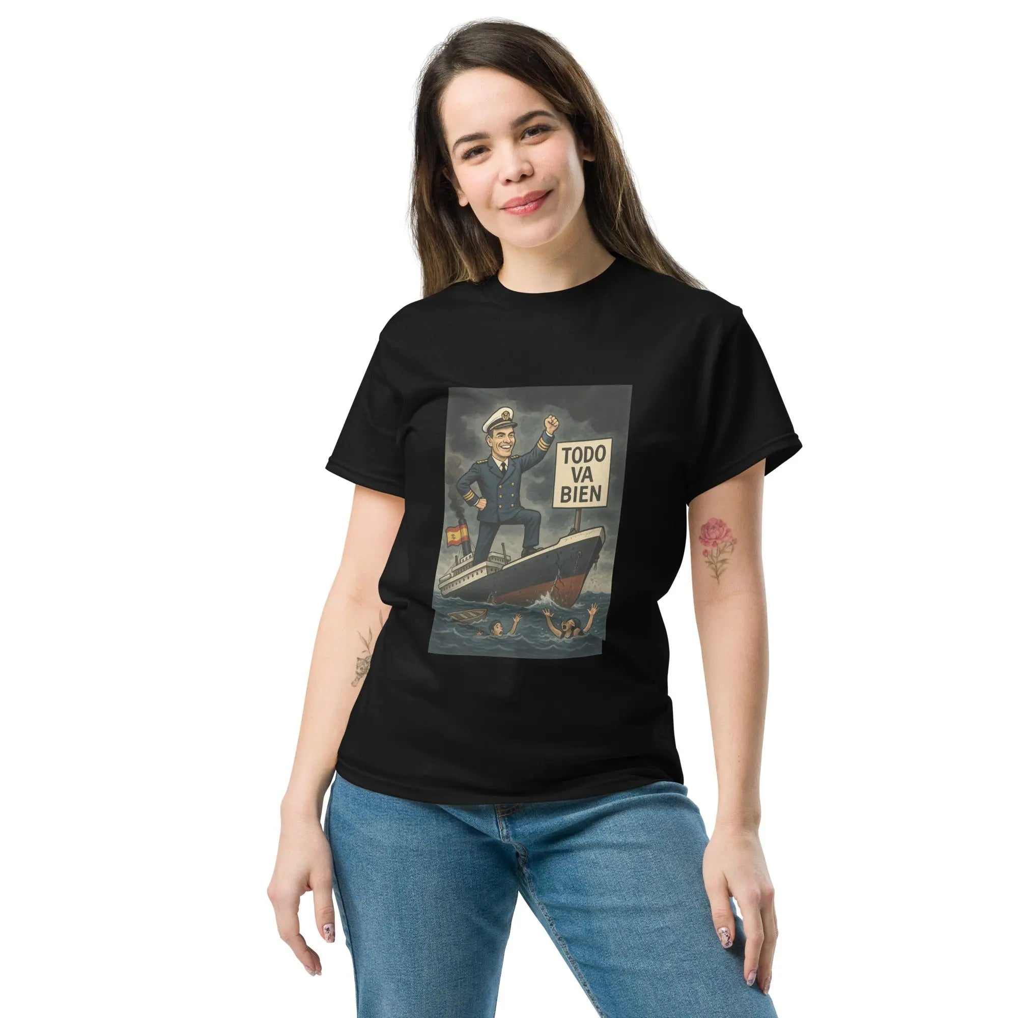 Comprar Camiseta clásica unisex La Flamenca de Borgoña, Bandera de España, Cruz de Borgoña, Patricia Muñoz, VOX