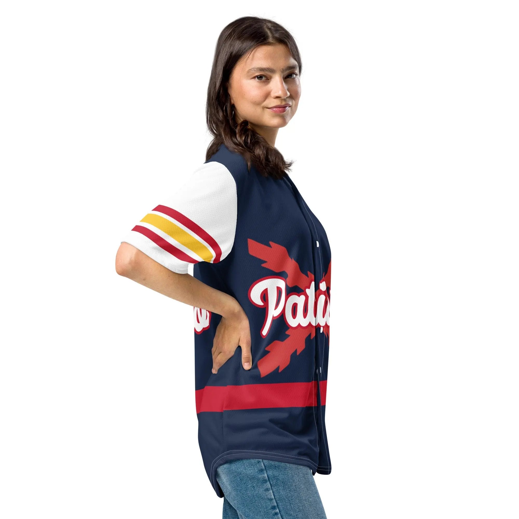 Comprar Camiseta de béisbol reciclada "Patriota Español" La Flamenca de Borgoña Bandera España