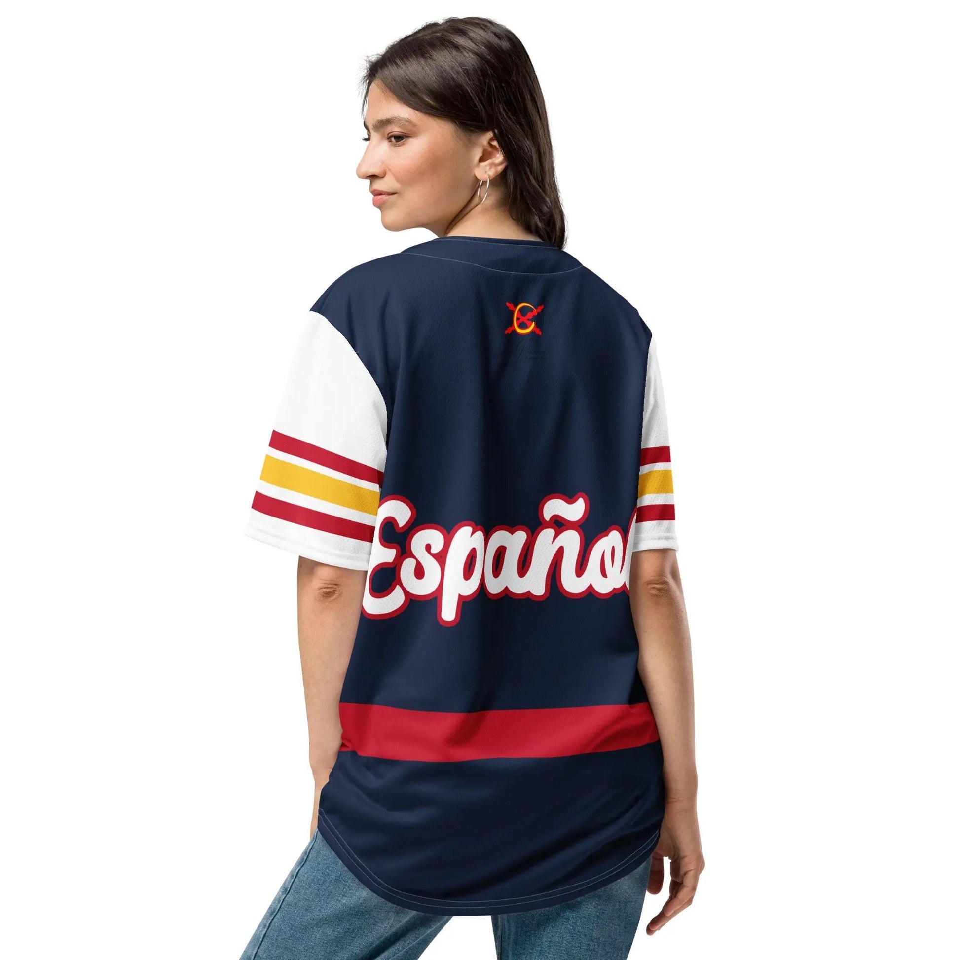 Comprar Camiseta de béisbol reciclada "Patriota Español" La Flamenca de Borgoña Bandera España