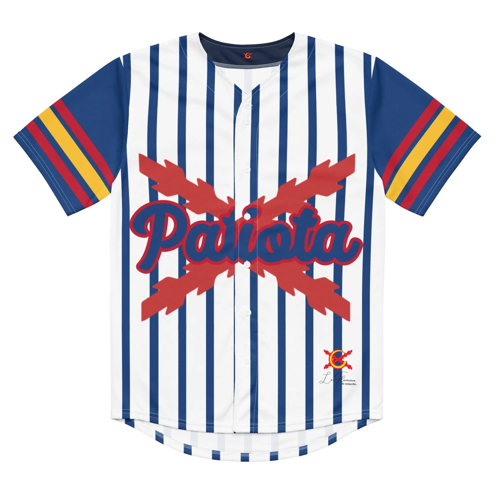 Comprar Camiseta de béisbol reciclada "Patriota Español" La Flamenca de Borgoña Bandera España