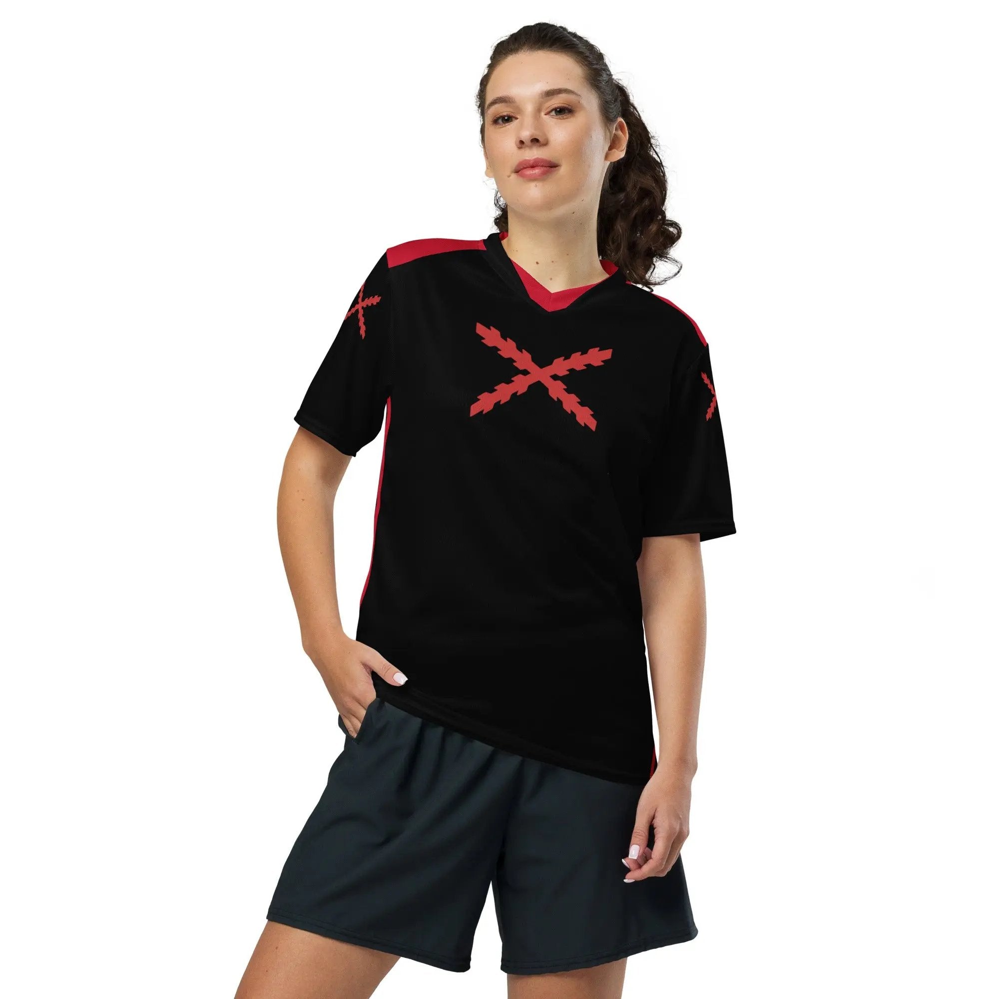 Comprar Camiseta de deporte reciclada unisex Cruz de Borgoña La Flamenca de Borgoña Bandera España