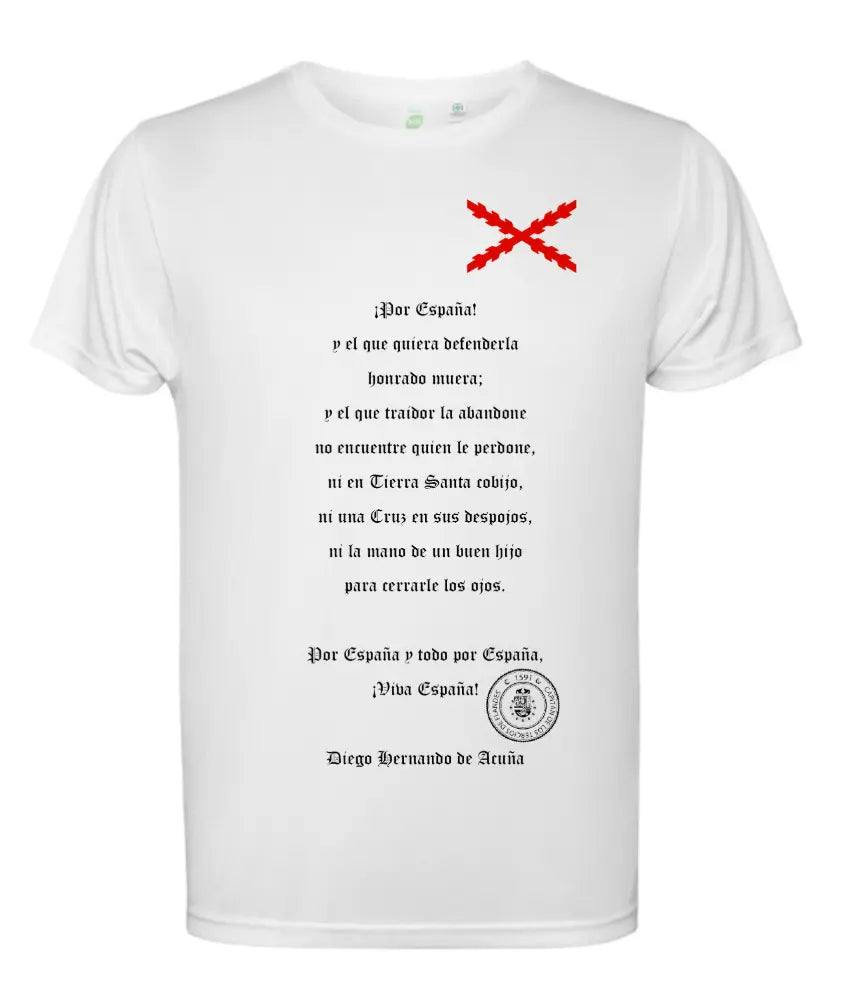Comprar Camiseta de deporte unisex Cruz de Borgoña y Brindis Tercios - Técnica sostenible La Flamenca de Borgoña Bandera España