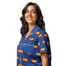 Comprar Camiseta de pijama de manga corta Azul Bandera España con ribete La Flamenca de Borgoña Bandera España